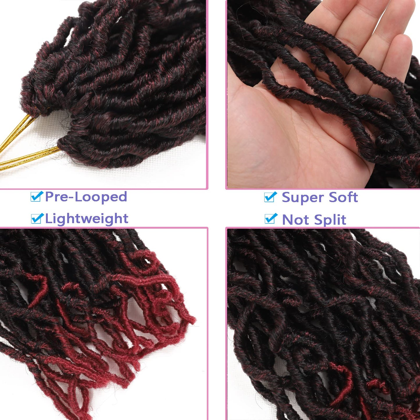 Bylatt 8 Packs Short Faux Locs Crochet Hair 120 Strands 12Inch Soft Locs wavy Dreadlocks Crochet Braids Natural Black Pre-Looped Crochet Hair for Women (TBUG, 12 Inch (Pack of 8))