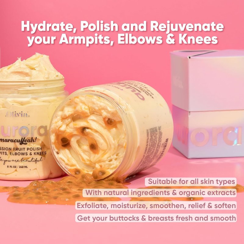 Olivia Beauty Leg Scrub - All-Natural Exfoliating Body Scrub for Women | Moisturizing Organic Formula - 8 Oz