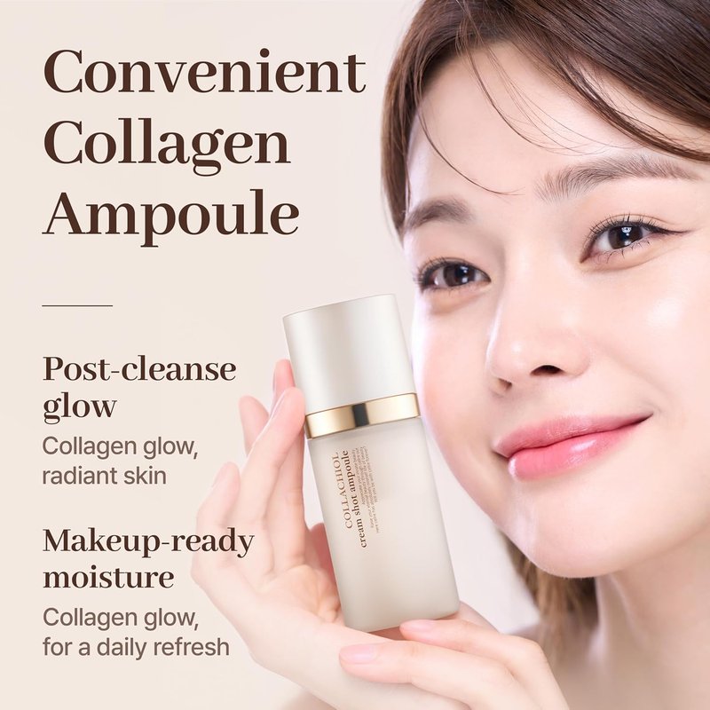 Collachiol Cream Shot Ampoule - 3-in-1 Toner, Serum & Cream Mist | Collagen & Bakuchiol for Smooth, Hydrated Skin | 145ml & Travel Size 55ml
