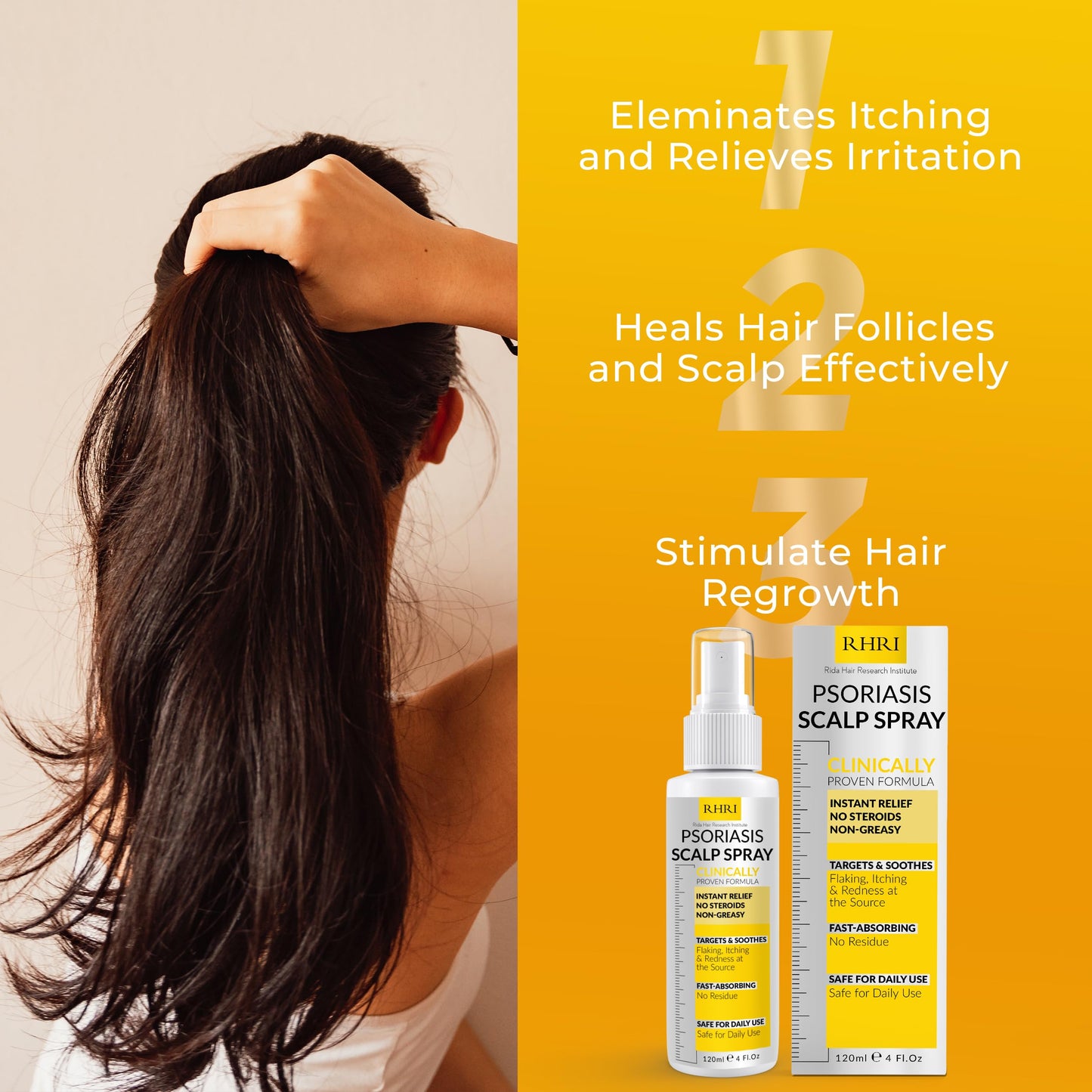 Psoriasis Scalp Spray | Psoriasis and Dandruff Treatment for Scalp Yeast Infections, Psoriasis Flare-Ups & Folliculitis | Antifungal Ringworm Itchy Scalp Spray for Dryness