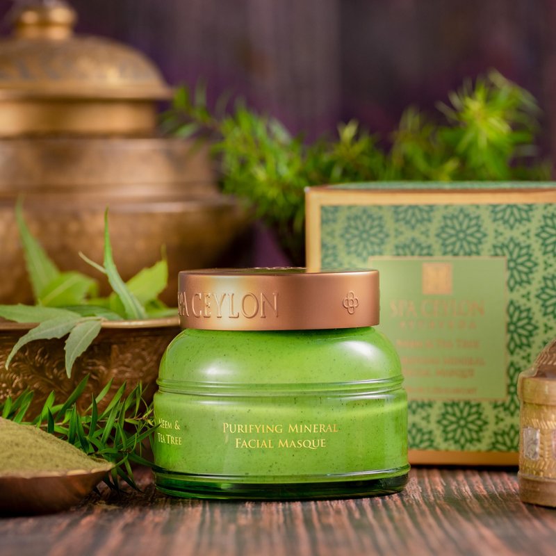 SPA CEYLON NEEM & TEA TREE Purifying Mineral Masque | cruelty-free | Vegetarian | Acne-Clearing & Pore Minimizing | Best for oily & problem skin types