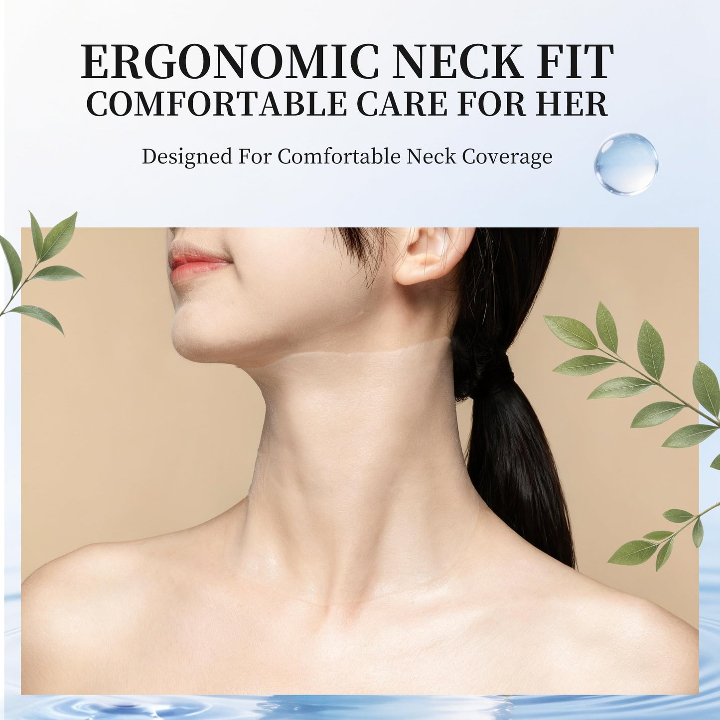 HONLINK Collagen Neck Mask, Hydrating Neck Care Masks with Hyaluronic Acid, Collagen & Peptides, Moisture Support for Soft & Smooth Looking Neck Skin, 8 Individually Packed Masks