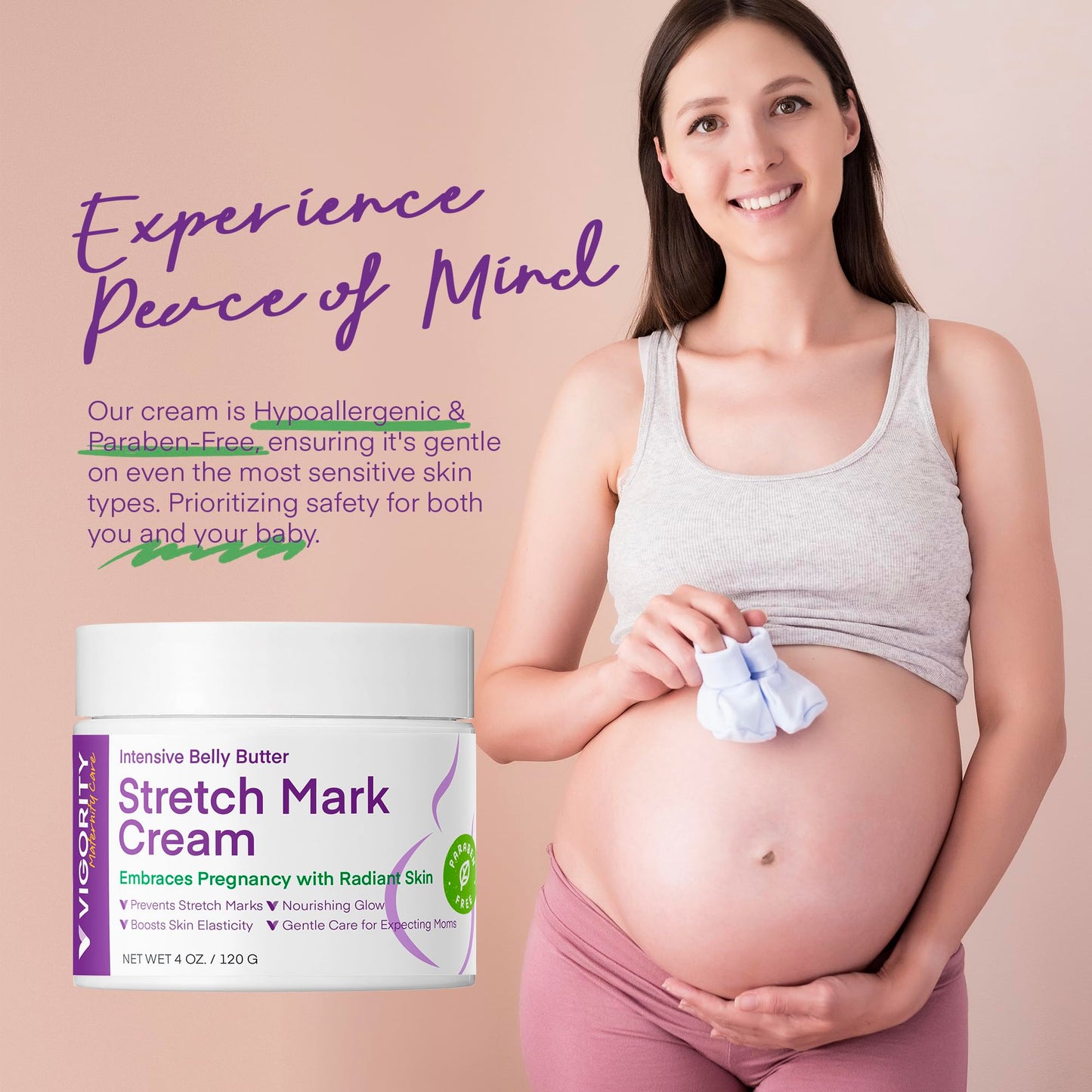 Stretch Mark Cream for Pregnant Women: Stretch Mark Treatment for Pregnancy - Belly Butter For Pregnant Women - Massage Lotion To Prevent And Repair Maternity Stretch Marks Scar - 4 Oz