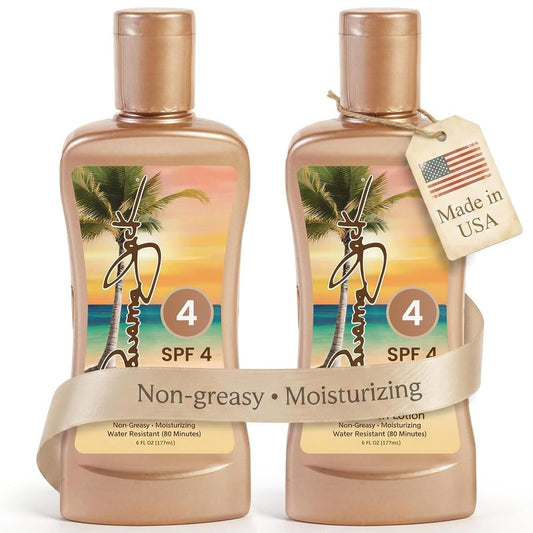 Panama Jack Sunscreen Tanning Lotion - SPF 4, Antioxidant Moisturizing Formula | 6 FL OZ (Pack of 2)