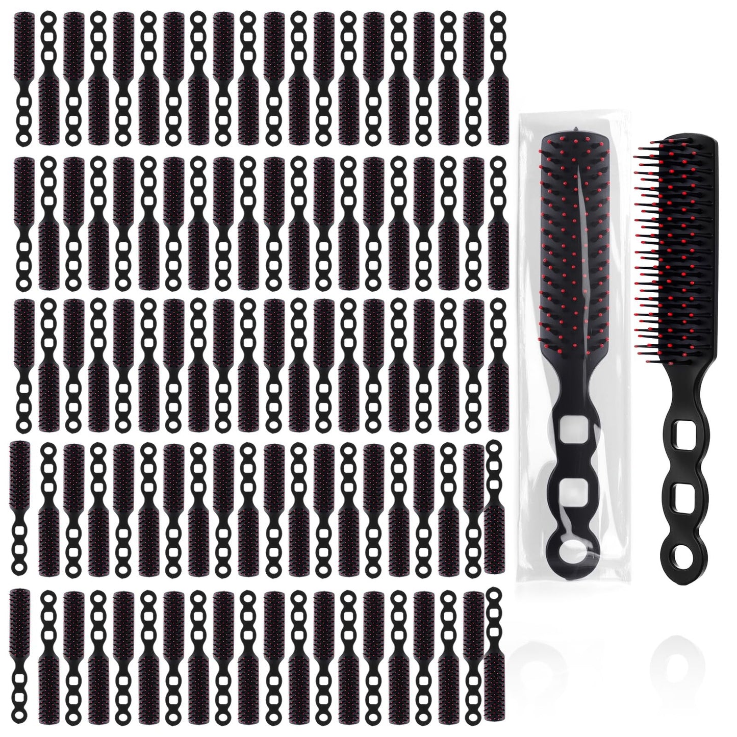 Molain 100 Pcs Bulk Hair Brushes, Individually Wrapped Hair Brush Bulk for Homeless Supplies, Disposable Hairs Brushes Nylon Bristle Detangling Hairs Brush for Charity Donation, Hotel, Shelter, Home