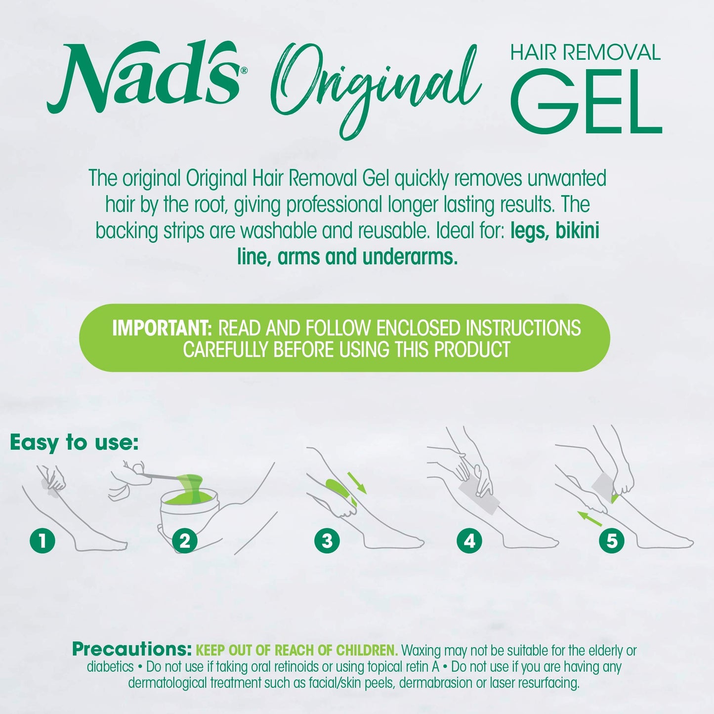 Nad's Body+Face Wax Hair Removal For Women 6 Ounce(Pack of 3)