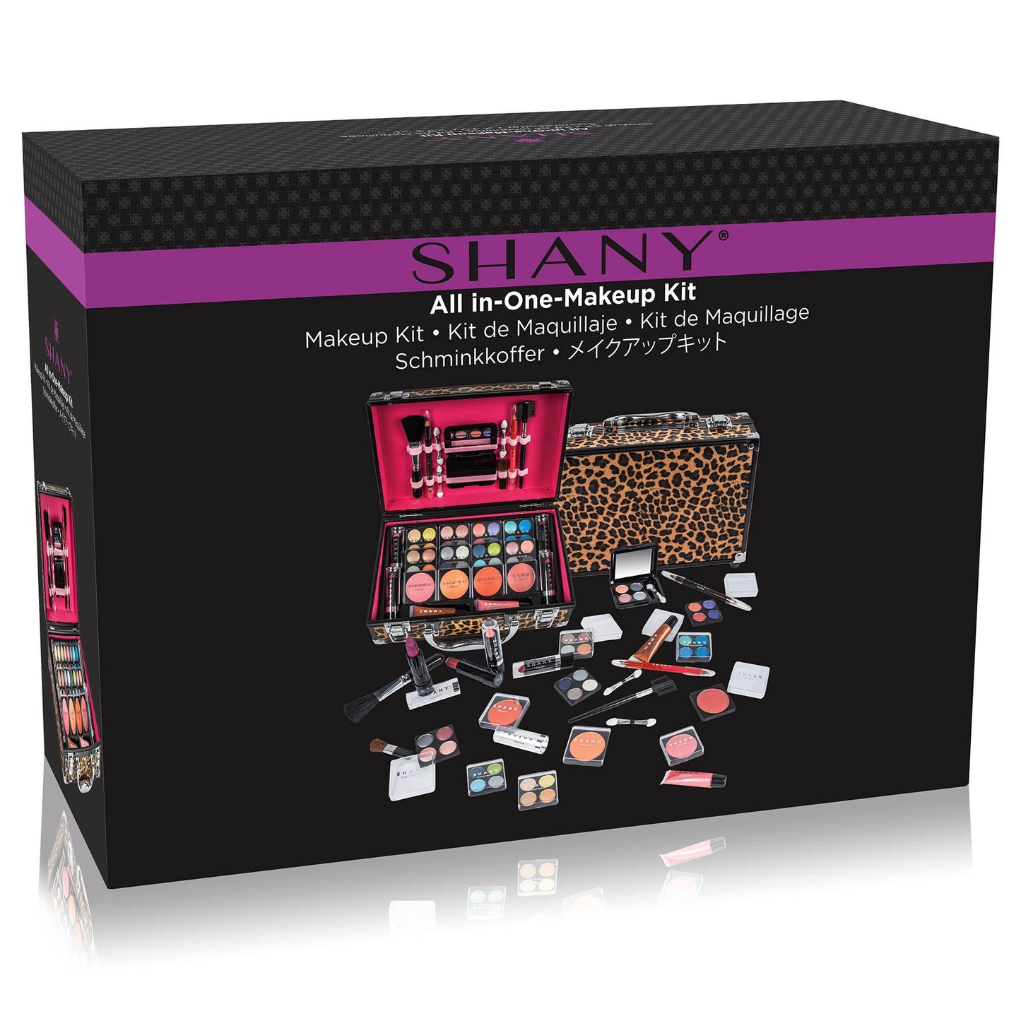SHANY Carry All Make up Train Case with Pro Makeup Set, Beauty Brushes, Lipsticks, Eye Shadows, Blushes, Powders, and more - Reusable Cosmetics Storage Organizer - Premium Gift Packaging - Purple