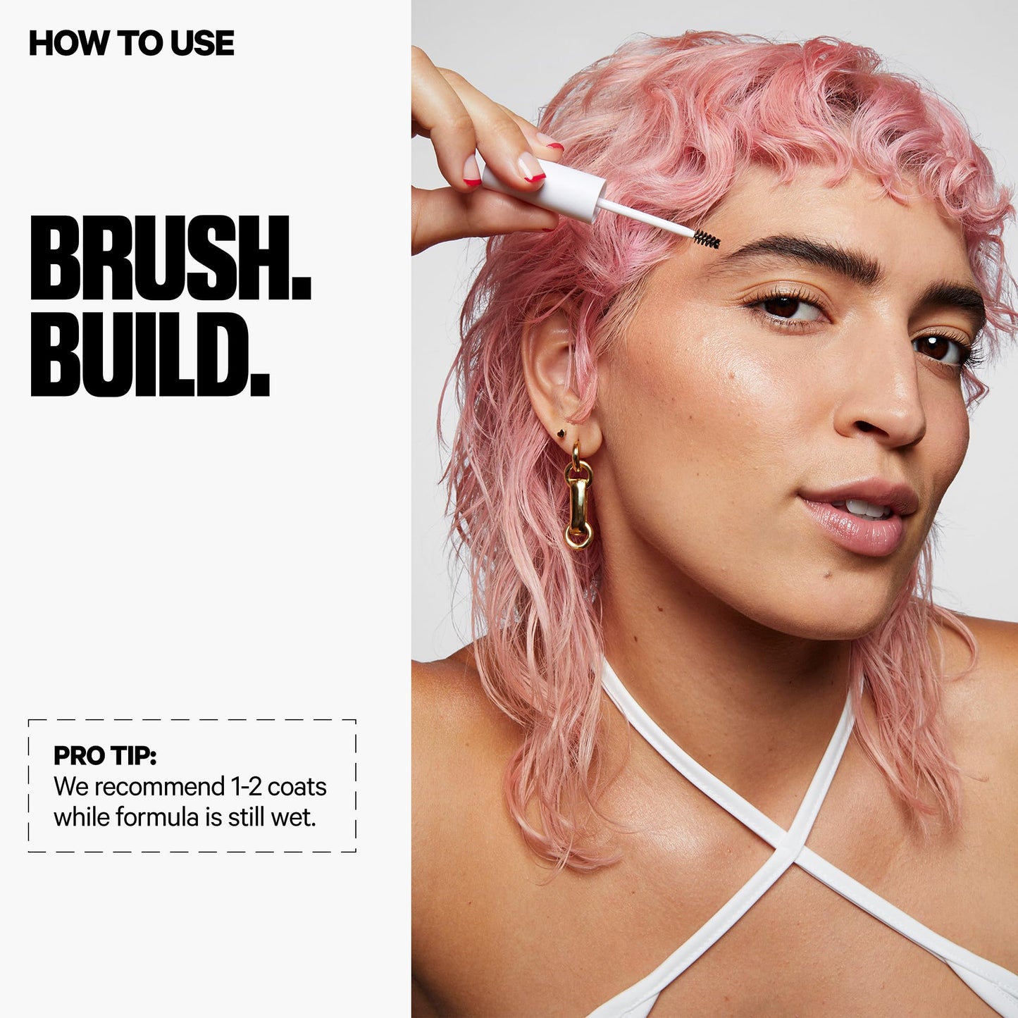 Milk Makeup KUSH Fiber Brow Gel – Tinted Gel Fluffs, Fills + Holds Eyebrows for a Fuller, Natural Look – Conditioning, Vegan Formula – Herb (Medium Brown), 0.15 oz