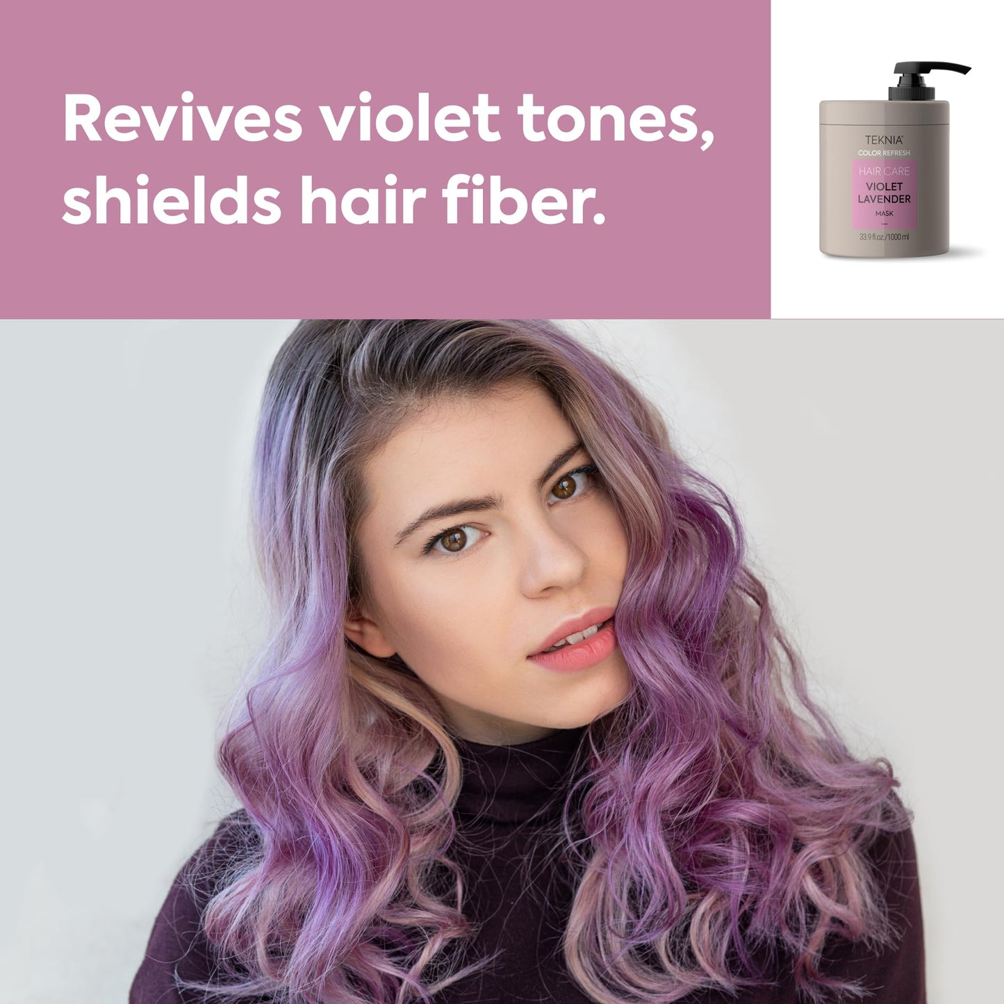 LAKMÉ Teknia Violet Lavender Color Refresh Hair Mask, Color Depositing Conditioner for Purple Hair, 33.9 Fl Oz