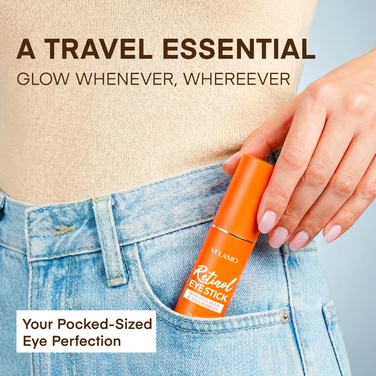 Retinol Under Eye Balm Stick: Korean Retinol Eye Cream for Dark Circles, Puffiness, Eye Bags, Wrinkles & Fine Lines - 8-IN-1 Formula with Collagen, Niacinamide, Peptides & Hyaluronic Acid