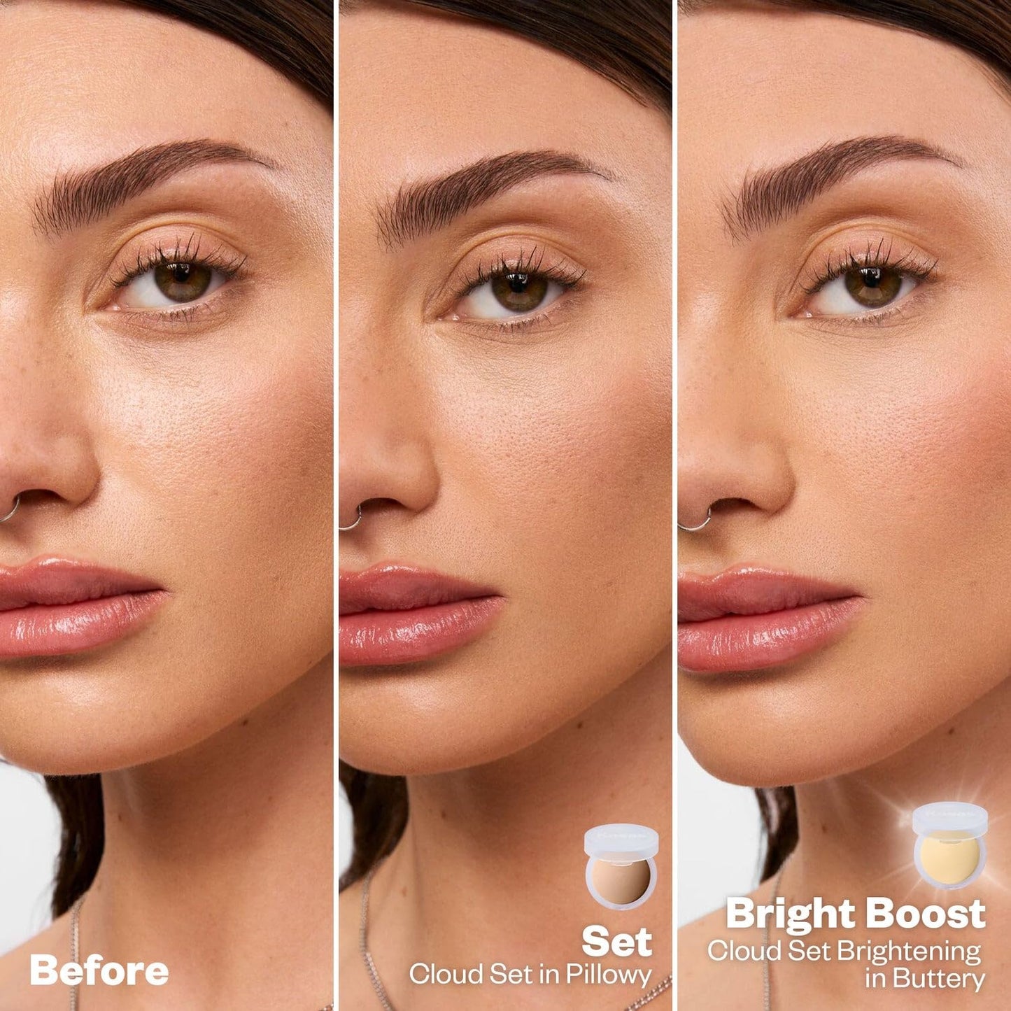 Kosas Cloud Set Pressed Setting Powder - Translucent Shine Control Face Powder for Soft Matte Finish | Sheer Medium