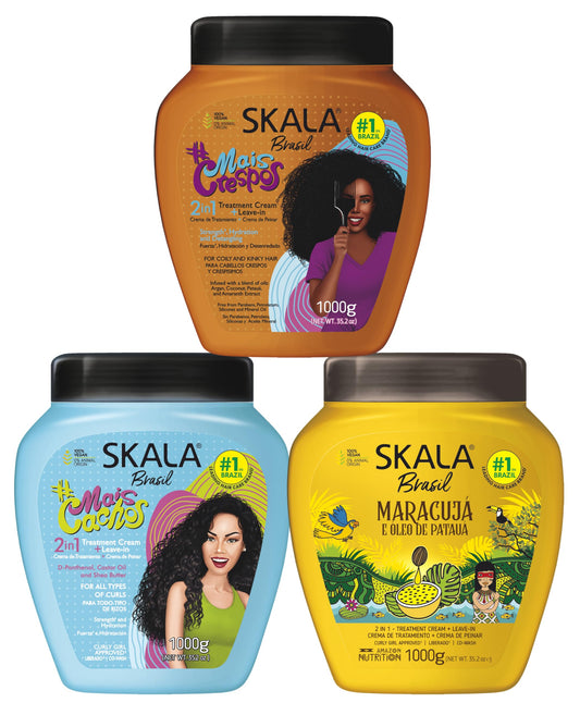 SKALA Mais Cachos, Crespos, and Maracuja 2-in-1 Cream (3-Pack Bundle) - 105.6 oz