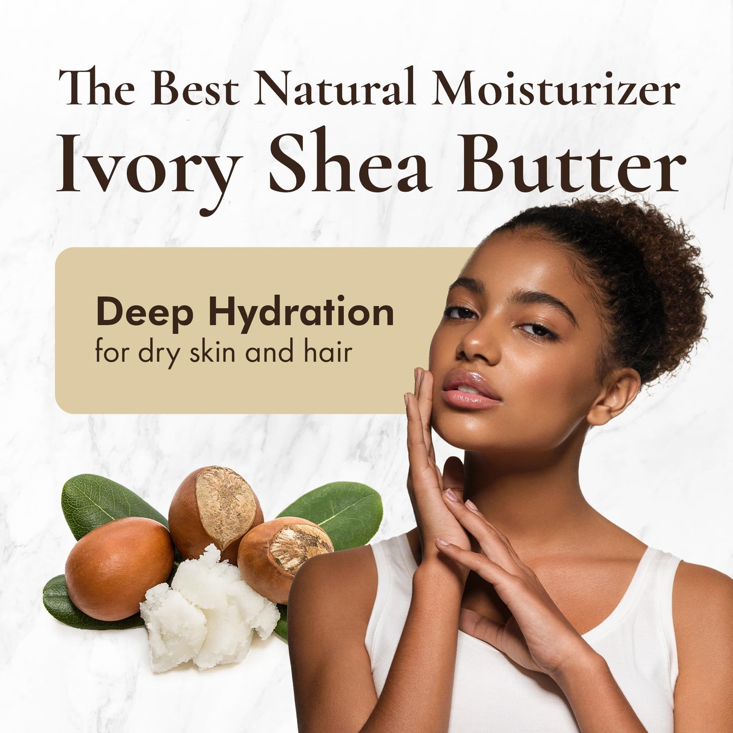 HalalEveryDay 28 oz Ivory Shea Butter- 100% Pure All Natural- Unrefined Organic Raw from Ghana- Raw African Shea Butter, Perfect for Skin, Face, Body, Hair Growth