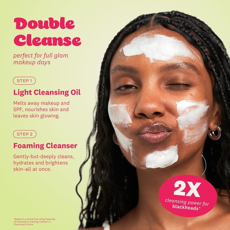 Rice Water Bright Double Cleansing Duo Set - Korean Skin Care | Hydrating Face Wash & Pore Control Oil