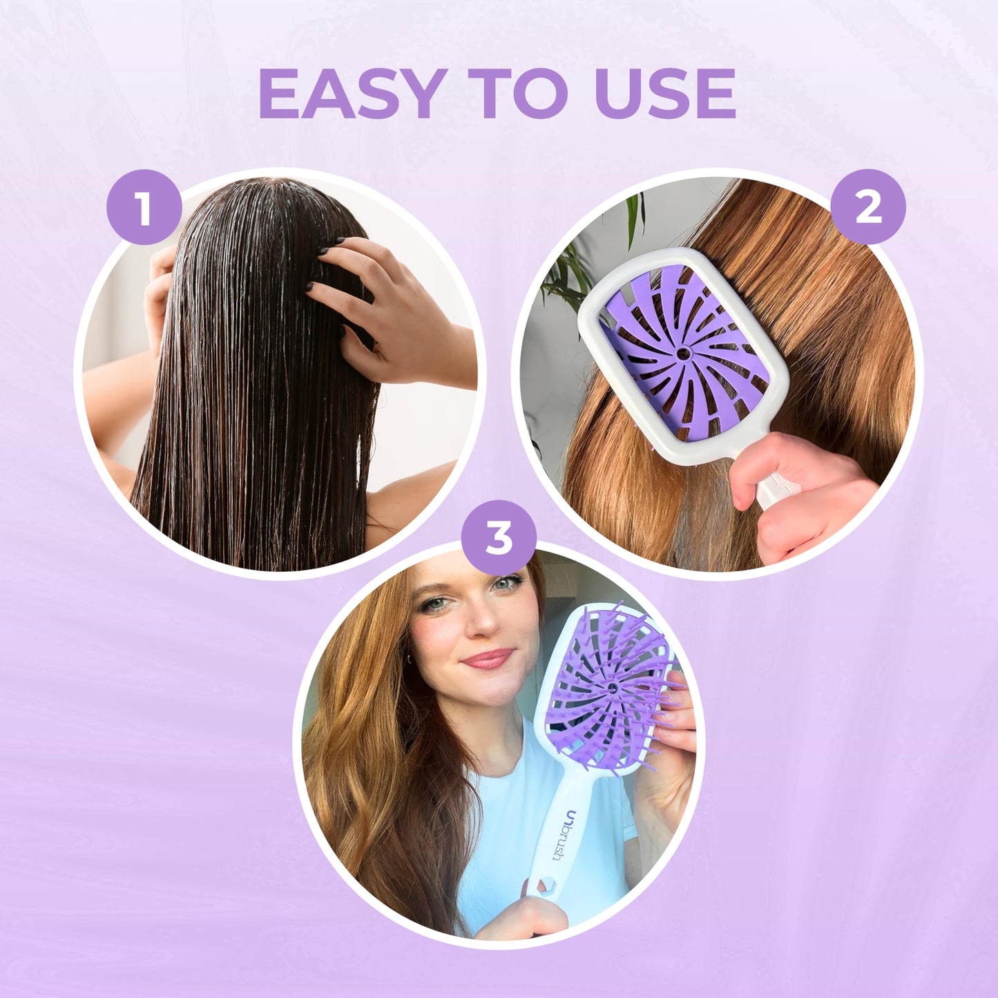 FHI Heat UNbrush Plus — Curly Hair Brush for Gentle & Effective Detangling on Wet or Dry Fragile Hair Types — Detangler Brush w/ 84 UltraFlex Bristles, Ultra-light, Vented, Anti Static Hairbrush