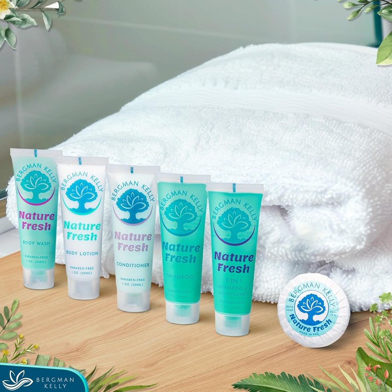 Bergman Kelly Round Soap Bars - 2-in-1 Shampoo & Conditioner Set | Nature Fresh, 1 oz Each, 100 Pieces