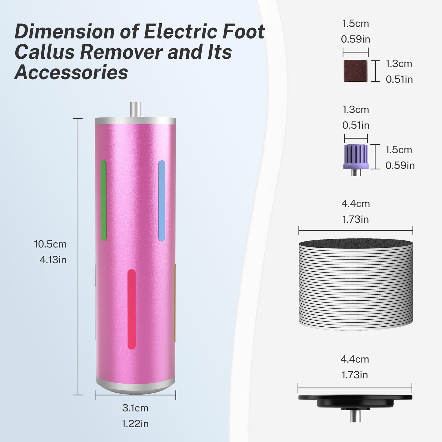 Electric Foot Callus Remover, Painless 2-in-1 Electric Foot Filer - 80 Discs, Adjustable Speed, Professional Pedicure Tool for Dry Cracked Heels, Home Spa & Salon (Pink)