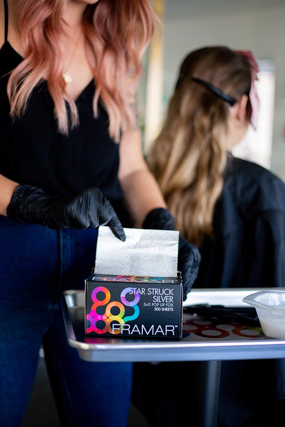 Framar Silver Hair Foils - Pop-Up Aluminum Highlighting Foil Sheets | 500 Non-Slip Salon Foils