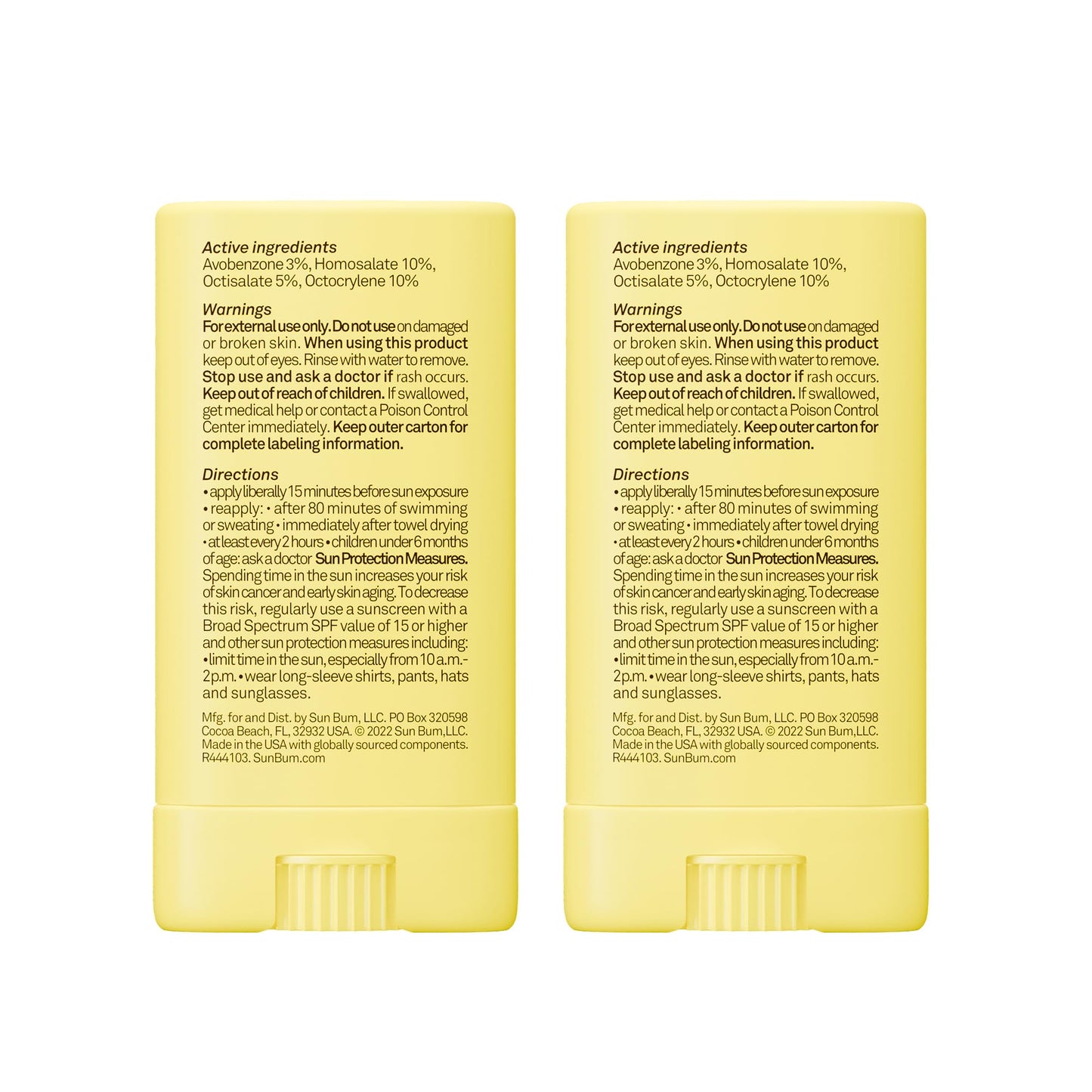 Sun Bum Kids SPF 50 Clear Sunscreen Face Stick | Wet or Dry Application | Hawaii 104 Act Compliant (Octinoxate & Oxybenzone Free) Broad Spectrum UVA/UVB Sunscreen | 0.53 oz (Pack of 2)