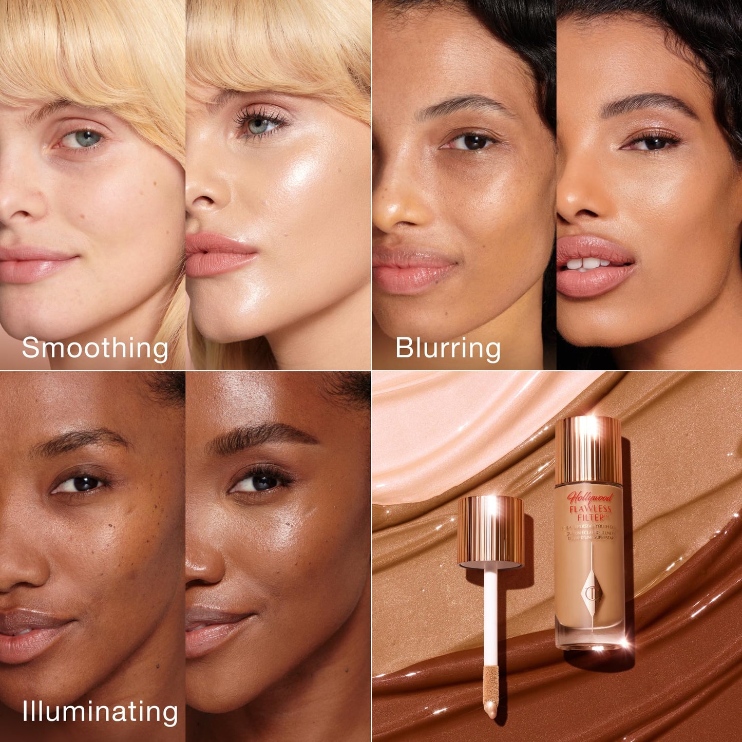 Charlotte Tilbury Hollywood Flawless Filter - Multi‑Use Makeup Primer, Complexion Booster & Illuminating Liquid Highlighter with Sheer Coverage - Smooths & Blurs Skin - 2.5 Fair
