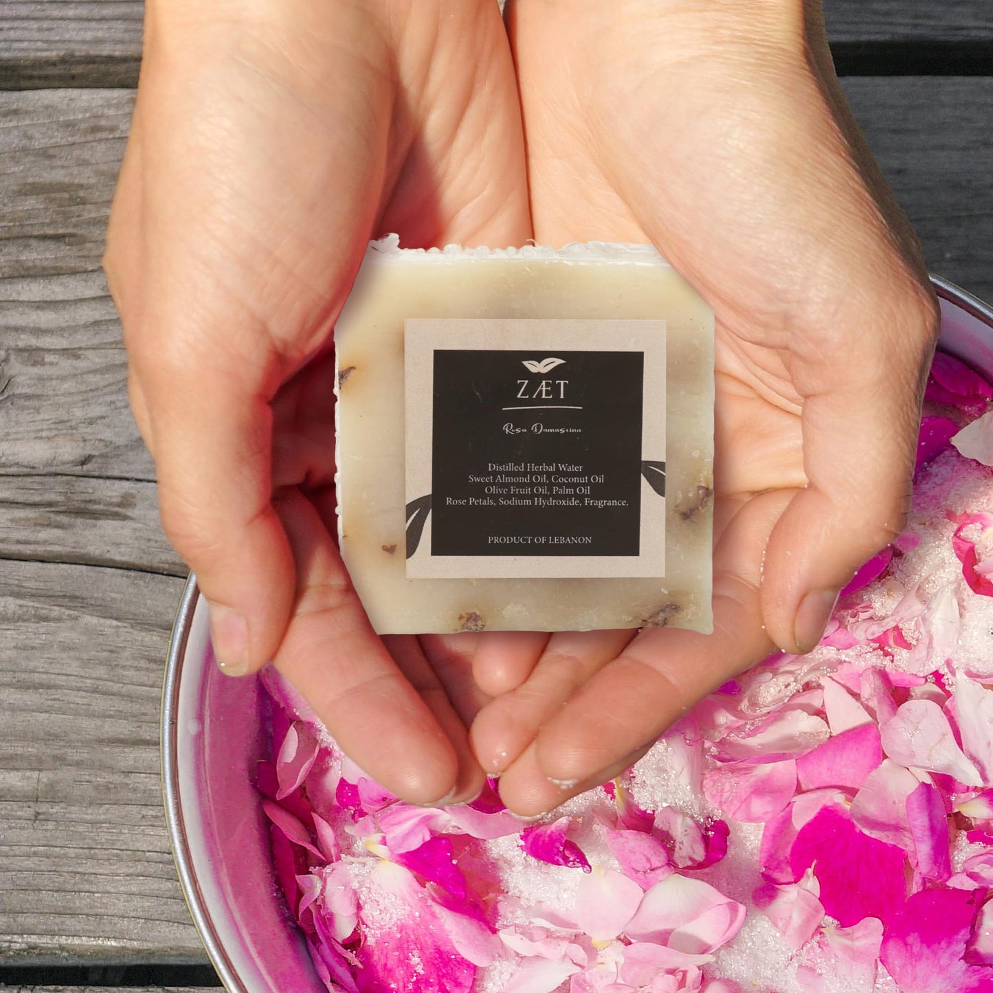 ZÆT 8-Pack Rose Damascene Bar Soap – Natural Rose Extract with Olive Oil and Coconut Oil - Handmade Soap Bar for Face and Body - Gently Cleanses and Hydrates All Skin Types- For Men and Women