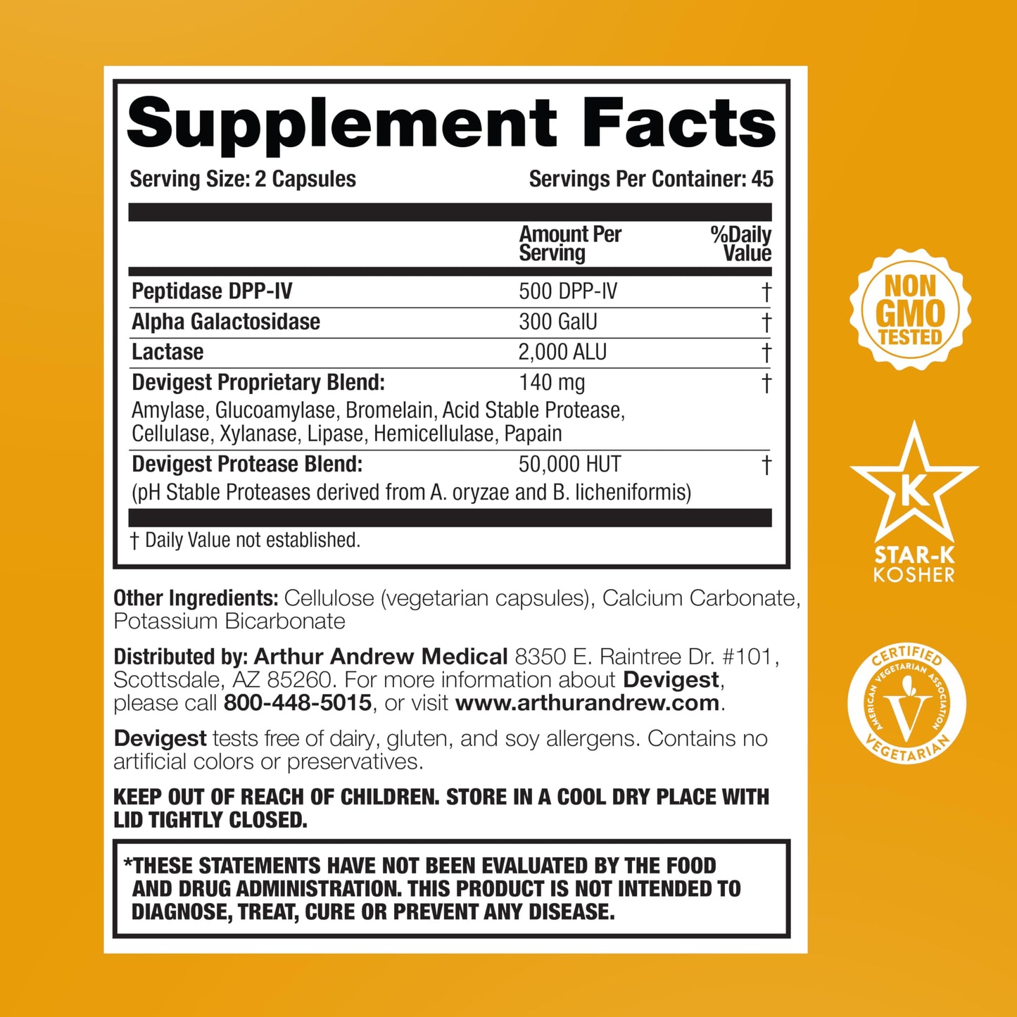 Arthur Andrew Medical Devigest Capsules, 90 Count