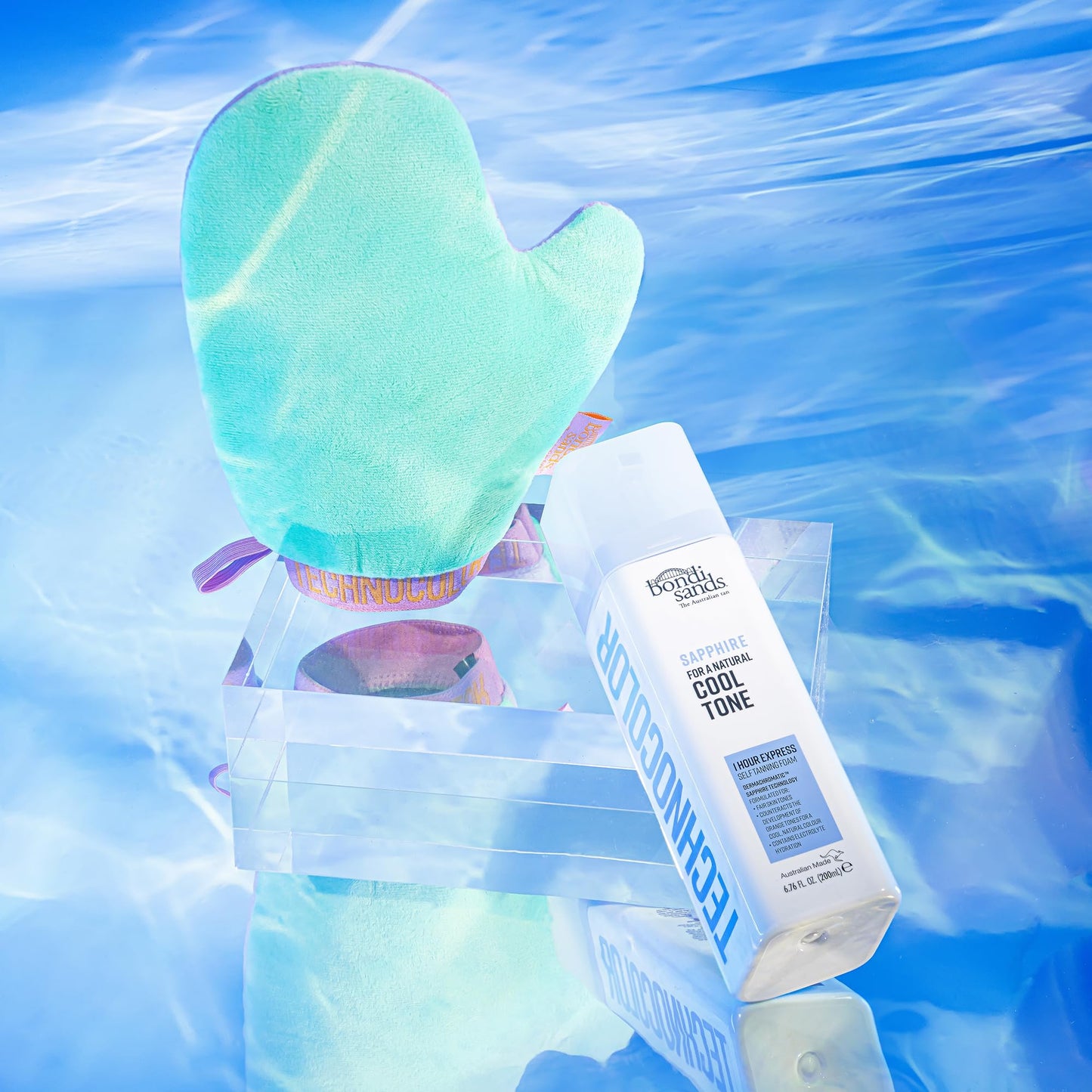 Bondi Sands Technocolor Sapphire Value Kit | Includes Lightweight Sunless Foam + Reusable Mitt for a Flawless Finish ($34 Value)