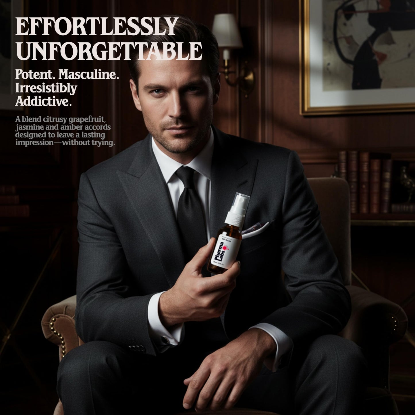 PHERMALABS Blue Pheromone Cologne for Men – Premium Long Lasting Masculine Fragrance Spray, Luxury Eau de Toilette, Confidence Boosting Attraction Scent, Fresh Woody Marine Profile, 1 Fl Oz