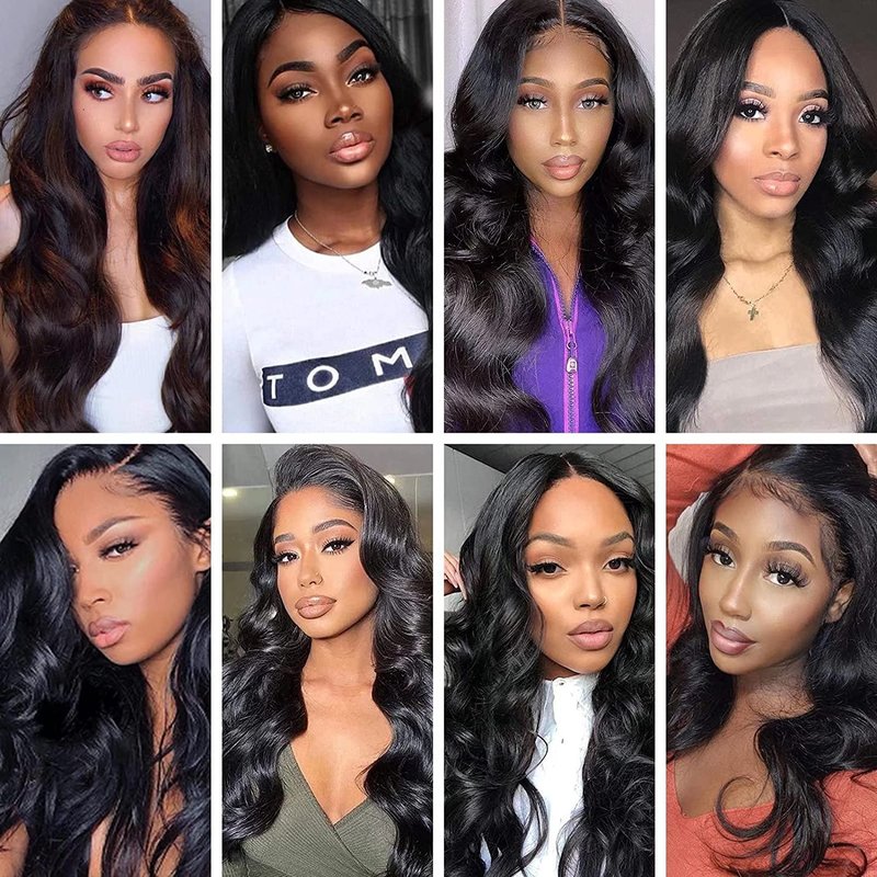 Body Wave Bundles Human Hair 16 Inch 12A 100% Unprocessed Brazilian Virgin Hair Body Wave Bundles Human Hair Extensions Natural Color