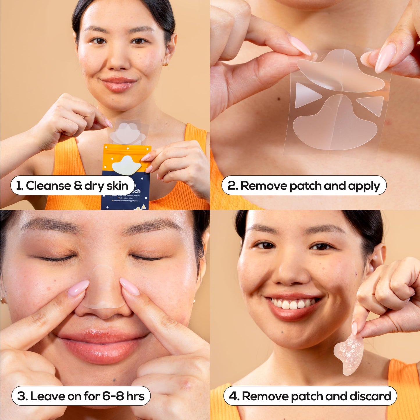 Hanhoo T-Zone Pore Patch Bundle, 24 Pore Patches, 24 Triangle Blemish Patches, Improves Look of Clogged Pores, Mattifies, Shrinks Pimples on T-Zone, Blackhead and Acne Treatment, Korean Skincare