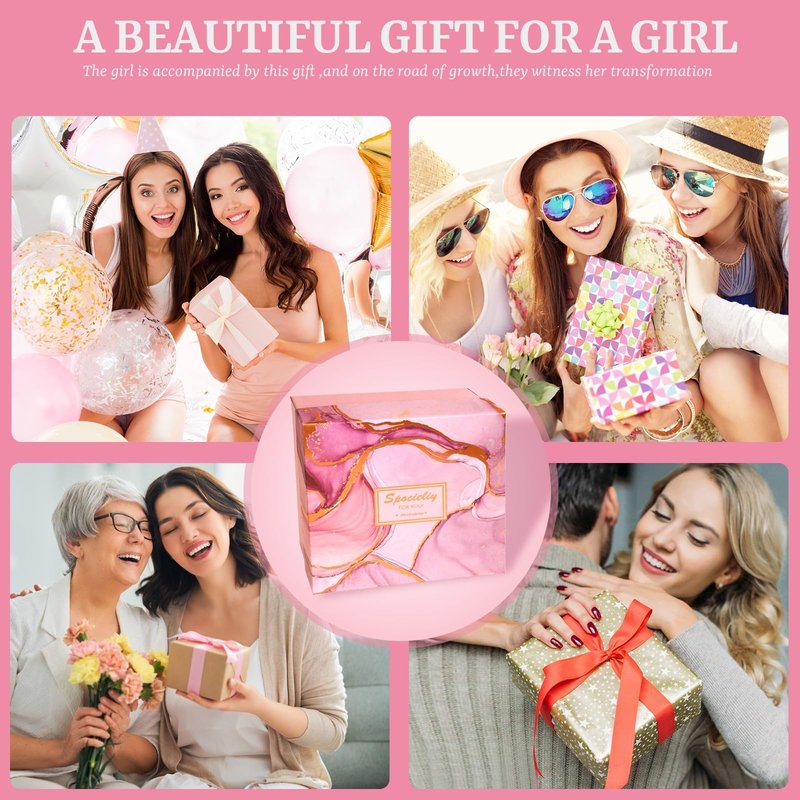 Unique Birthday Gifts for Tween Teen Girls - 40 PCS Trendy Stuff Gifts Set for Teen Girls, Makeup Brushes Makeup Bag Birthday Gift Ideas Gift Set for Her Mom Sister Wife Best Friend(Pink)