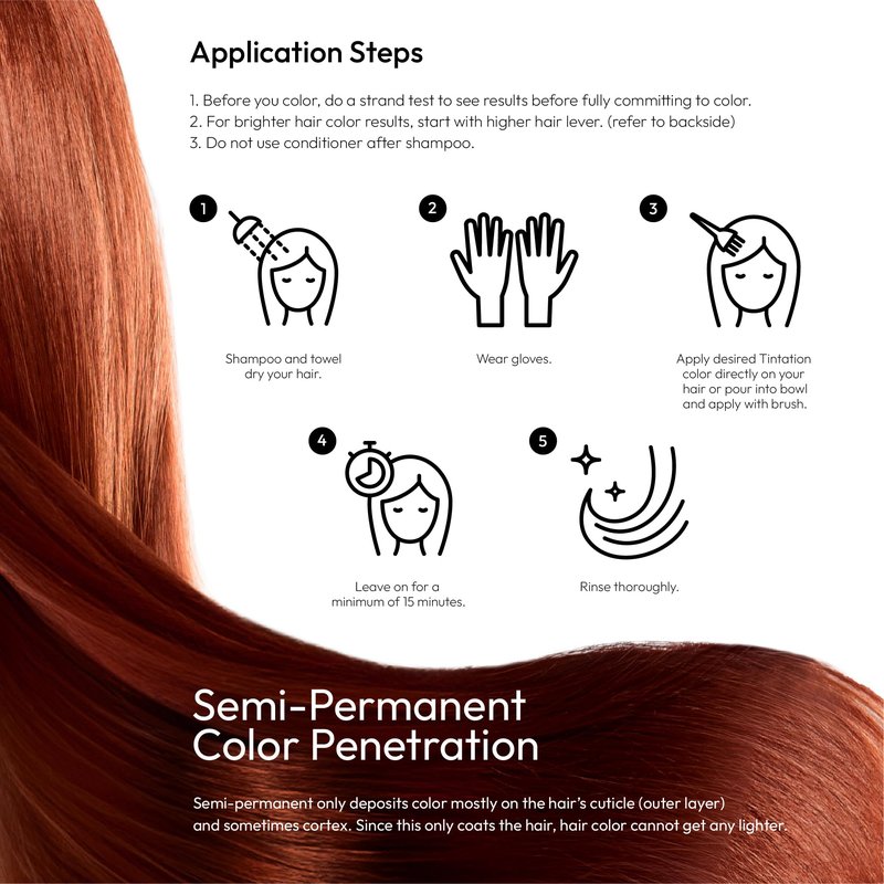 Red by Kiss Tintation Semi-Permanent Hair Color, Aloe Vera Water Based, Argan Oil, Olive Oil, Collagen & Keratin, Long-Lasting Color Dye (Azure, 5 Fl Oz)