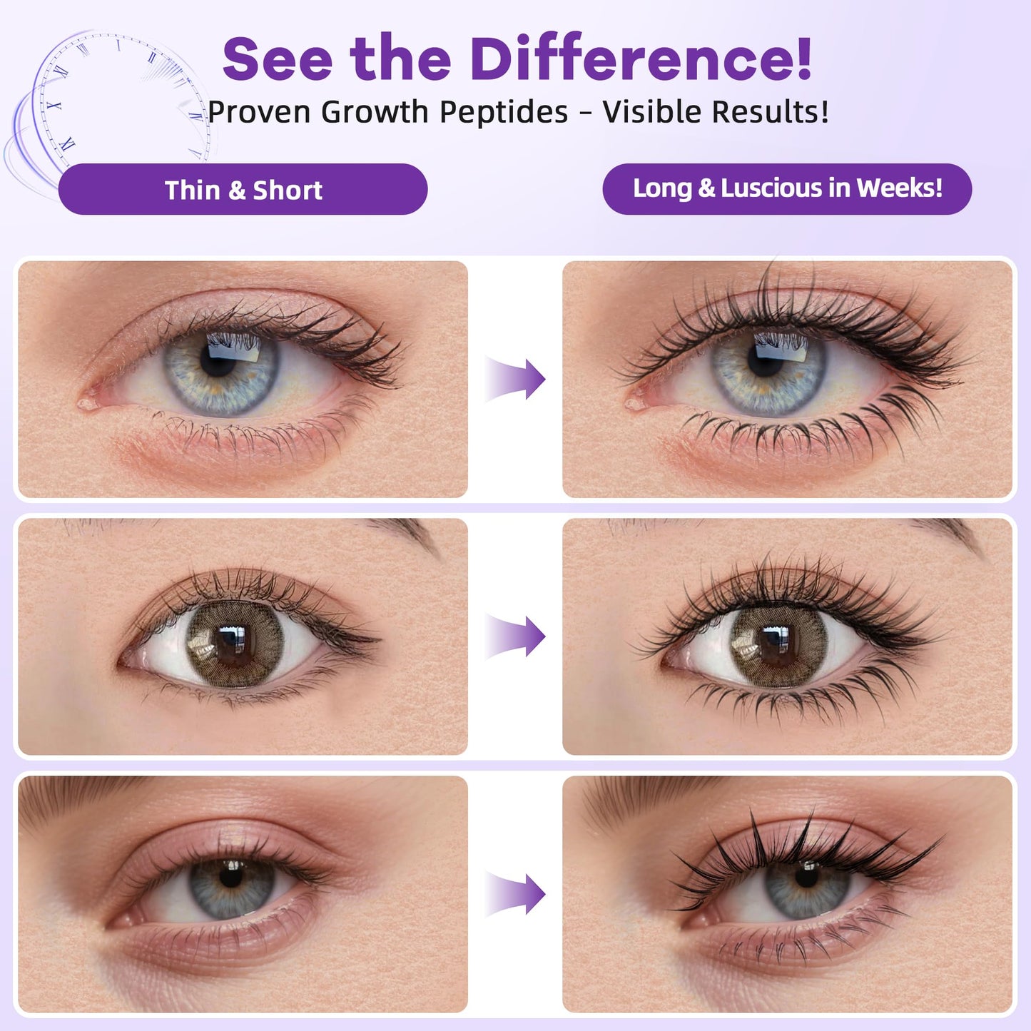 DQOJVU Eyelash Growth Serum for Longer Thicker Lashes, Natural Vegan Lash Enhancer, Safe for Sensitive Eyes, Gifts for Women Girlfriend, 4ml (0.13Fl Oz) Silver