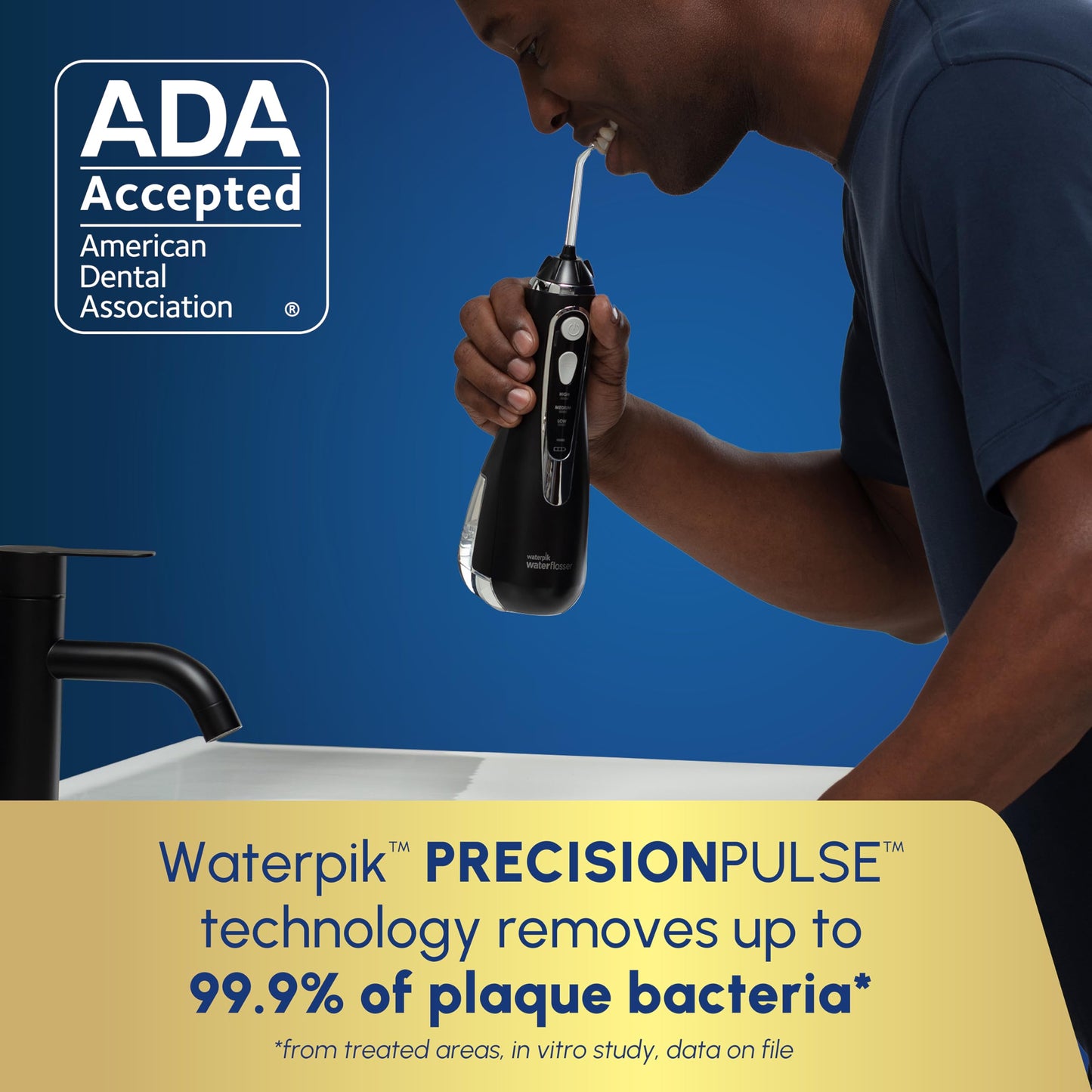 Waterpik Cordless Advanced Water Flosser for Teeth, Gums, Braces, Dental Care with Travel Bag and 4 Tips, ADA Accepted, Rechargeable, Portable, and Waterproof