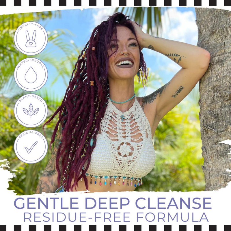 Dollylocks Clarifying Liquid Shampoo | Nag Champa | Paraben-free, Plant-Based, Vegan, Residue-Free Loc, Braid, Dreadlock Care | All hair types | 8oz