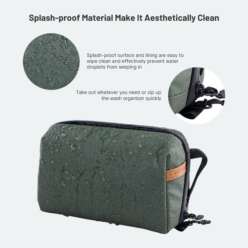 PGYTECH Wash Pouch Hanging Toiletry Bag for Men, Waterproof Dopp Kit Travel Makeup Bag Organizer for Toiletries & Cosmetics, Black