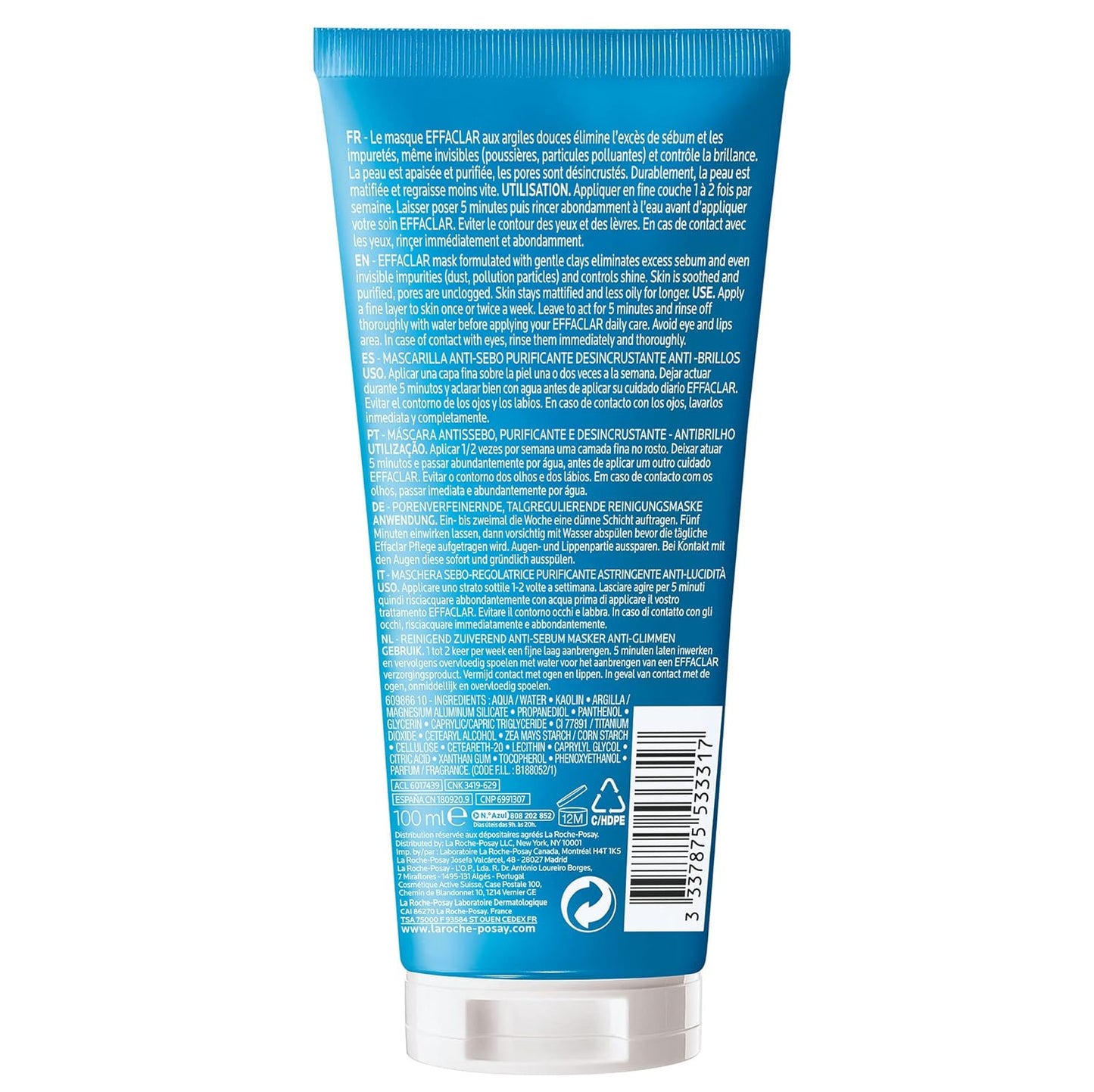 La Roche-Posay Effaclar Clay Face Mask for Oily Skin - Unclogs Pores & Controls Shine