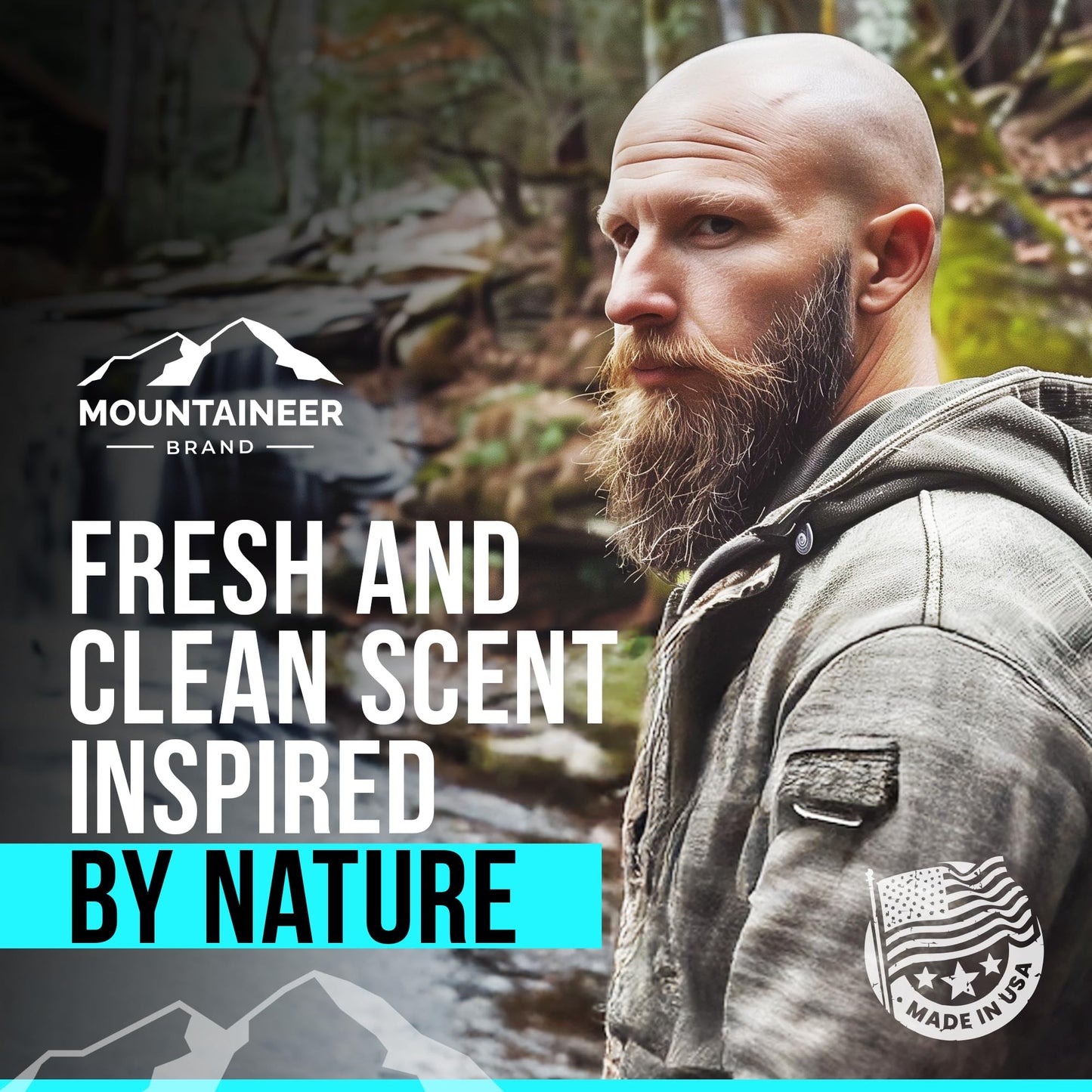 Mountaineer Brand Bald Head Shampoo & Moisturiser | Fresh & Natural Scent | Bald Head Care for Men | Made in WV | Hydrating Soap & Wash | Non-Greasy Scalp & Face Balm | 4oz