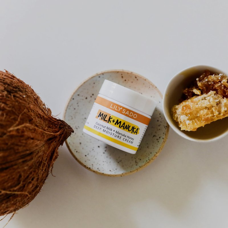 LILY SADO MILK+MANUKA™ Coconut Milk & Manuka Honey Natural Face Moisturizer - Non Greasy Organic Facial Cream with Cocoa Butter & Gotu Kola - Amazing Anti-aging, Cruelty-Free Formula. For Women & Men