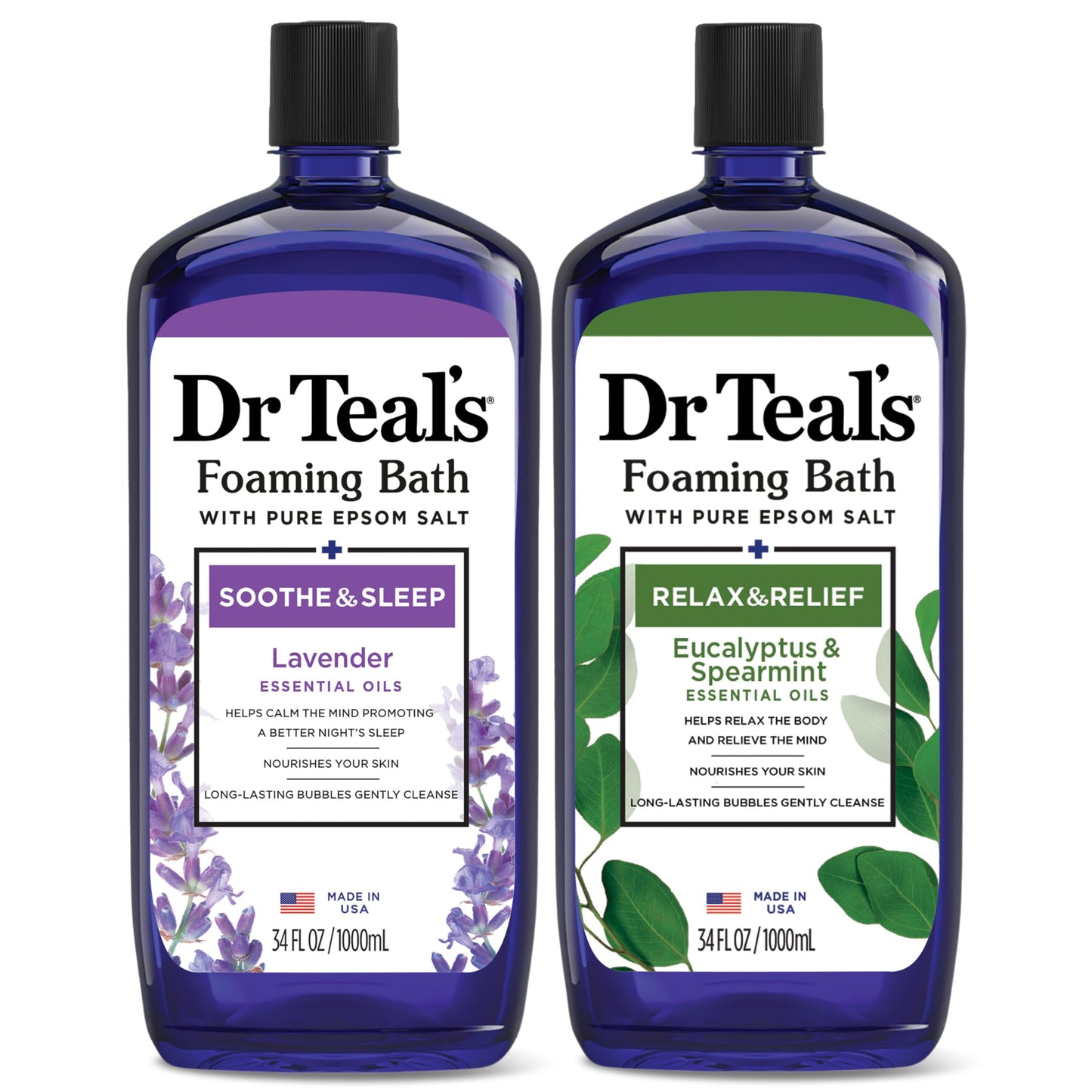 Dr Teal's Foaming Bath, 34 fl oz (Pack of 2)