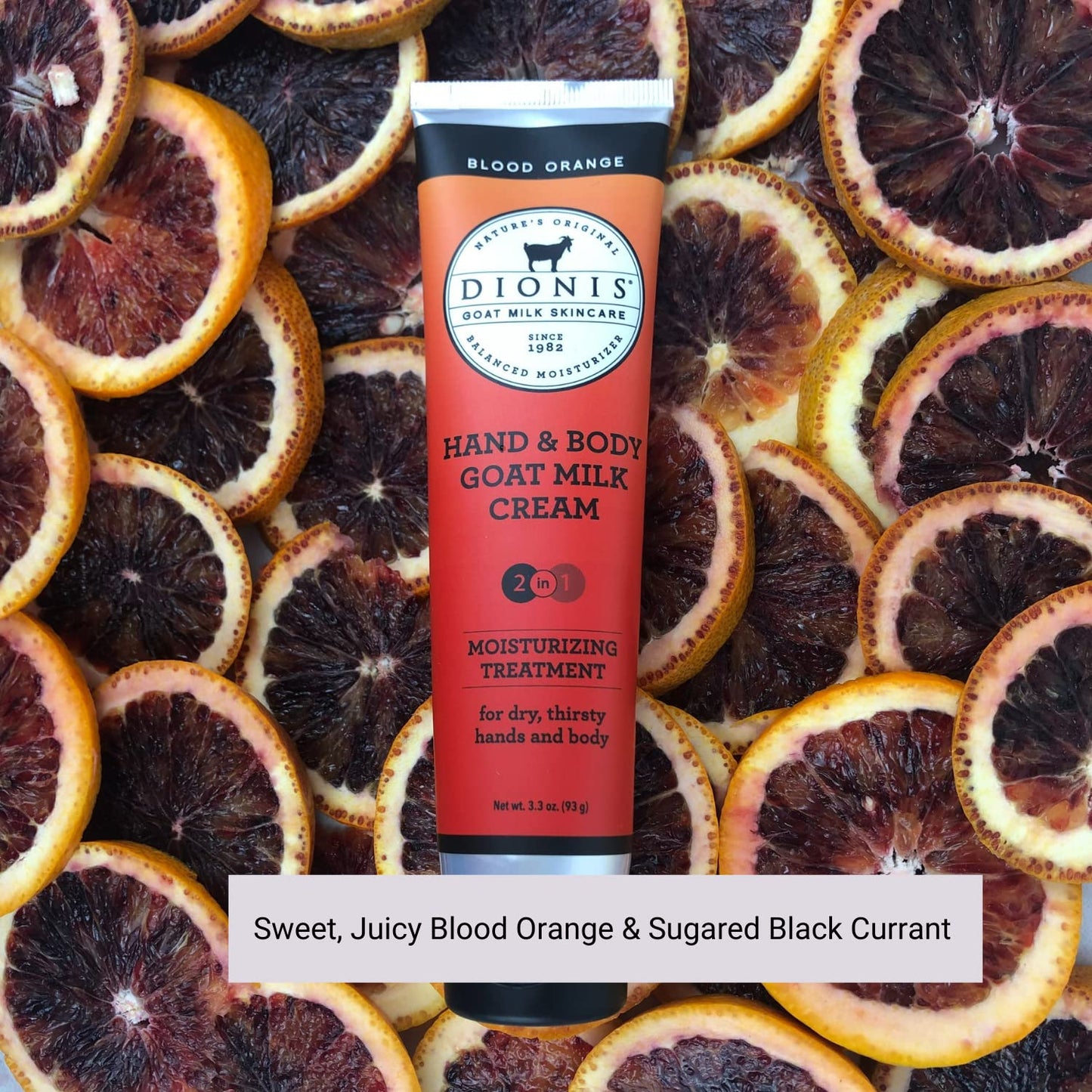Dionis Goat Milk Skincare Blood Orange Lotion (8.5 oz), Hand and Body Cream (3.3 oz) Bundle
