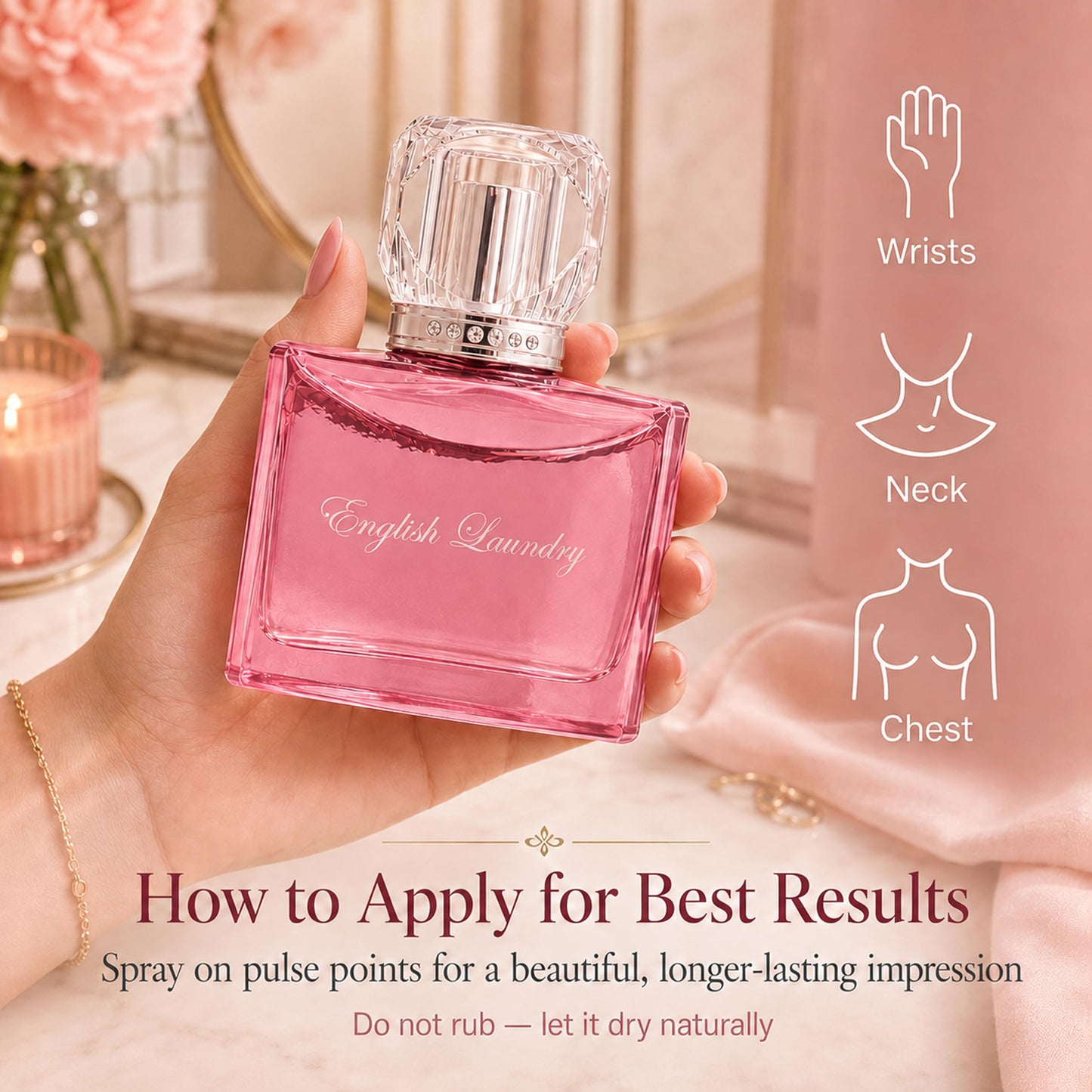 English Laundry Signature Eau de Parfum for Her | Floral Gourmand Scent | Cologne w/Quince & White Chocolate Top Notes, Jasmine & Orris Root Heart, and Sensual Woods Base | (UNBOXED) 3.4 fl. oz.
