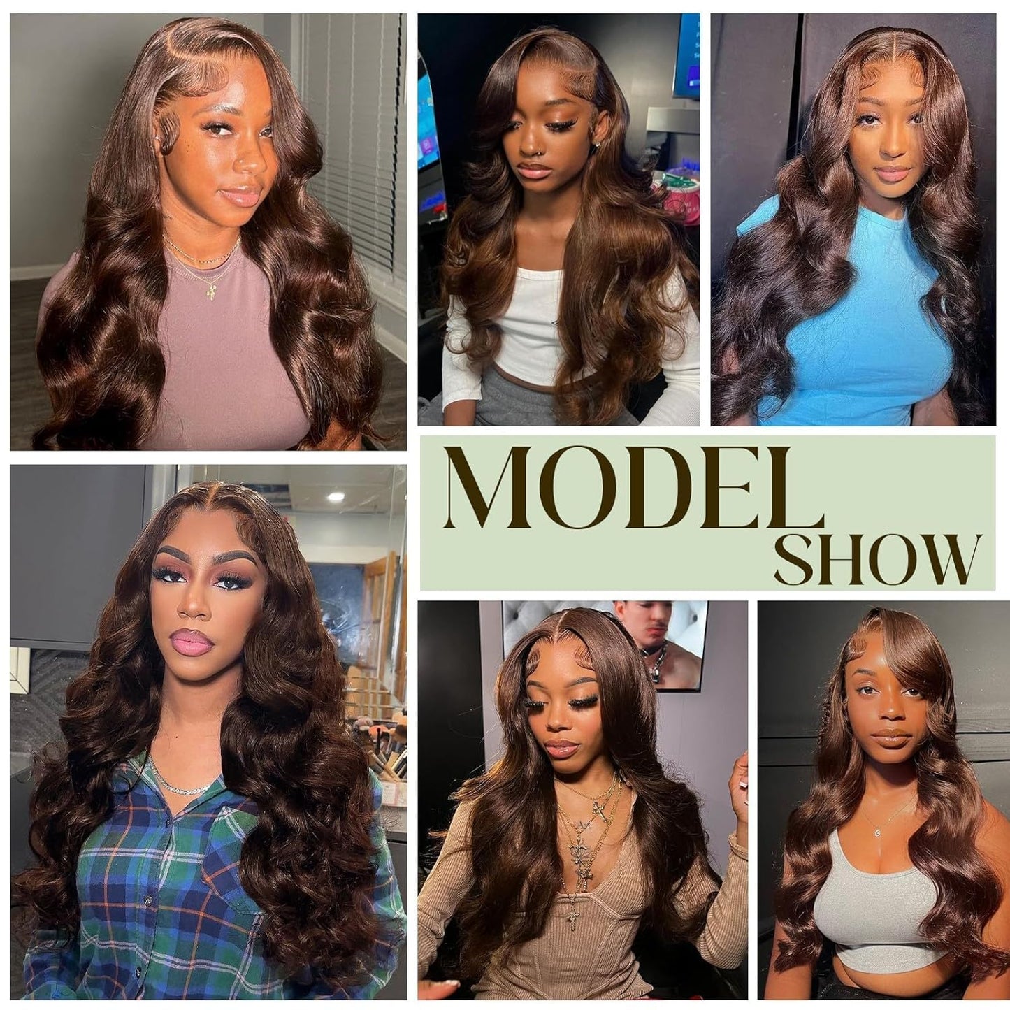 #4 Chocolate Brown Human Hair Bundles Body Wave 12 12 12 inch 100% Unprocessed Brazilian Virgin Hair Extensions 12A Quick Weave Bundles Human Hair Double Weft