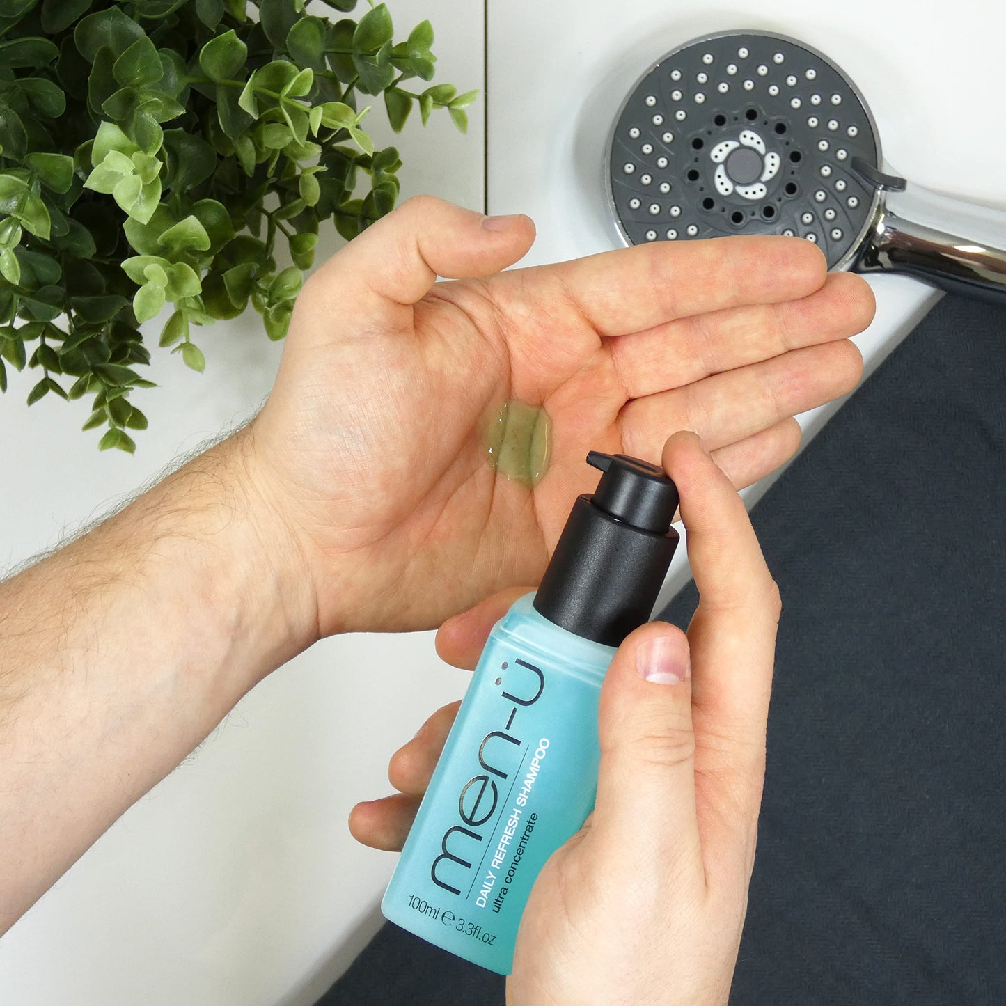 men-ü DAILY REFRESH MENS SHAMPOO, up to 120 shampoos, Ultra-concentrated Vegan shampoo for men, long lasting, gently cleanses and refreshes, Eco Friendly Shampoo 3.3oz