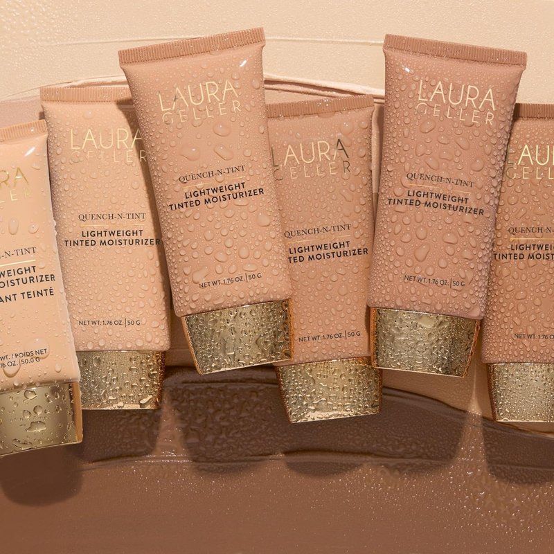 LAURA GELLER NEW YORK Quench-n-Tint Tinted Moisturizer - Sheer to Light Buildable Coverage - Natural Glow Finish - Lightweight Formula with Hyaluronic Acid, 01 Porcelain/Fair