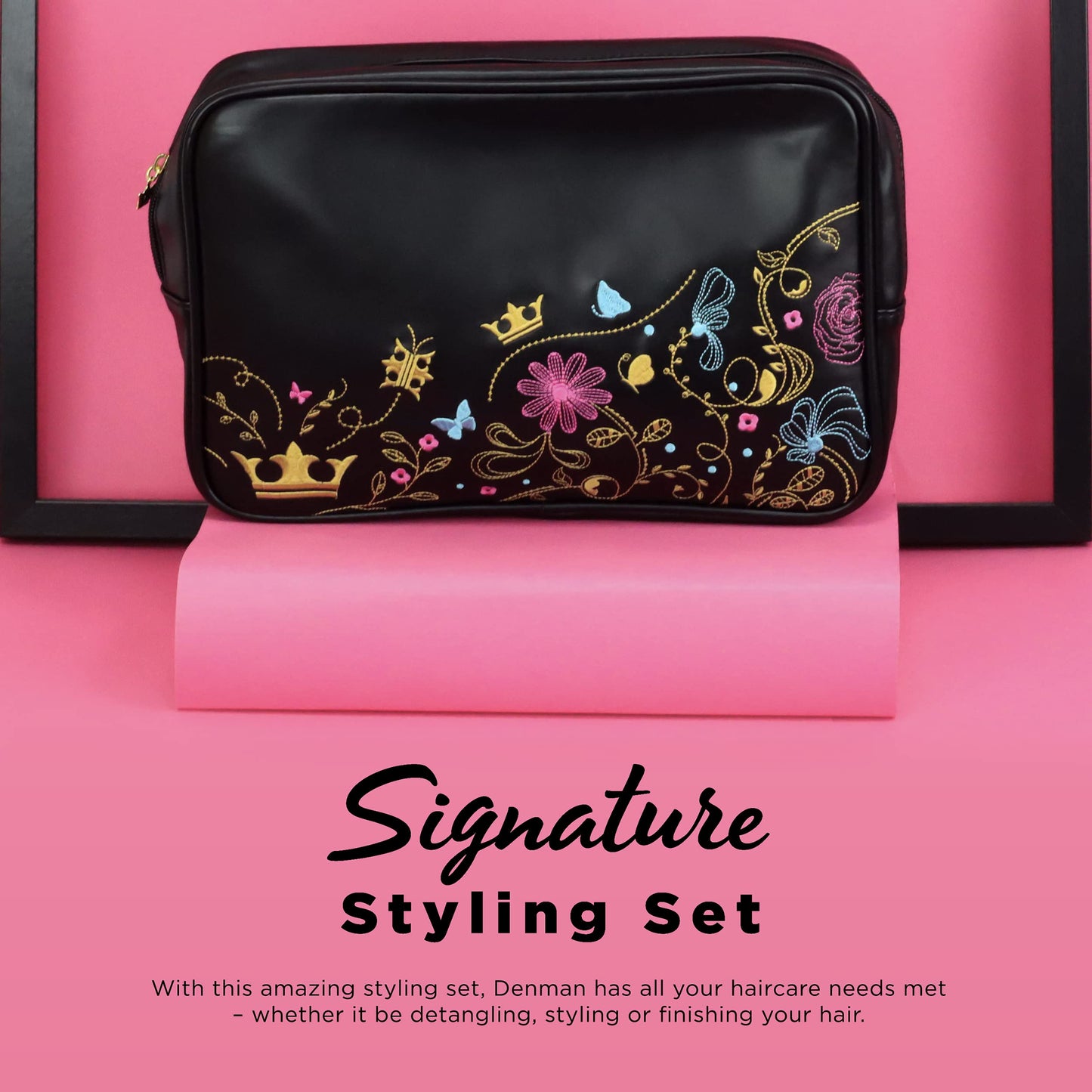 Denman Signature Styling Set - the ultimate hair brush gift set for detangling, styling and smoothing hair