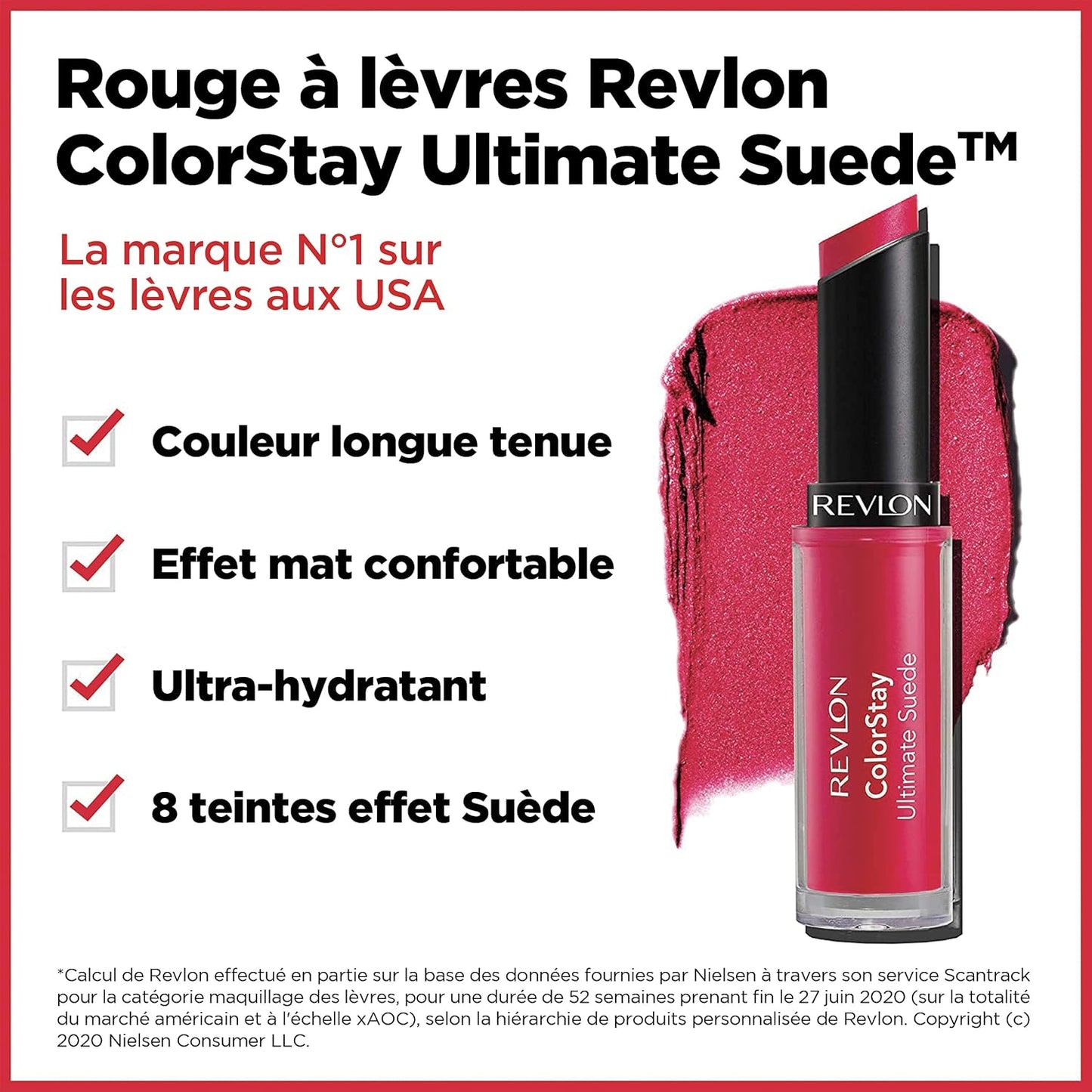 Revlon ColorStay Ultimate Suede Lipstick - High Impact Moisturizing Formula | 025 Socialite, 0.09 Oz