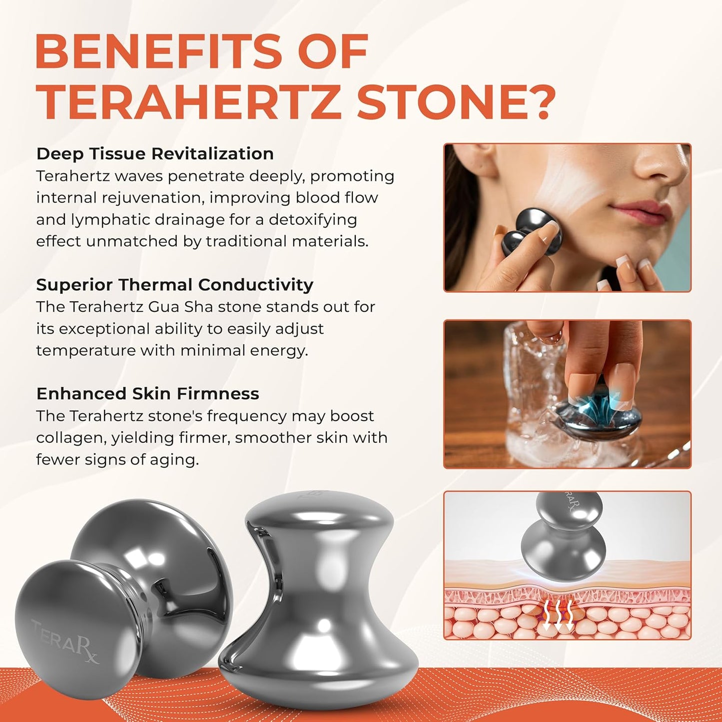 Terahertz Gua Sha Facial Tool Set - Enhance Lymphatic Drainage & Sculpting | Includes Gua Sha & Mushroom Tool