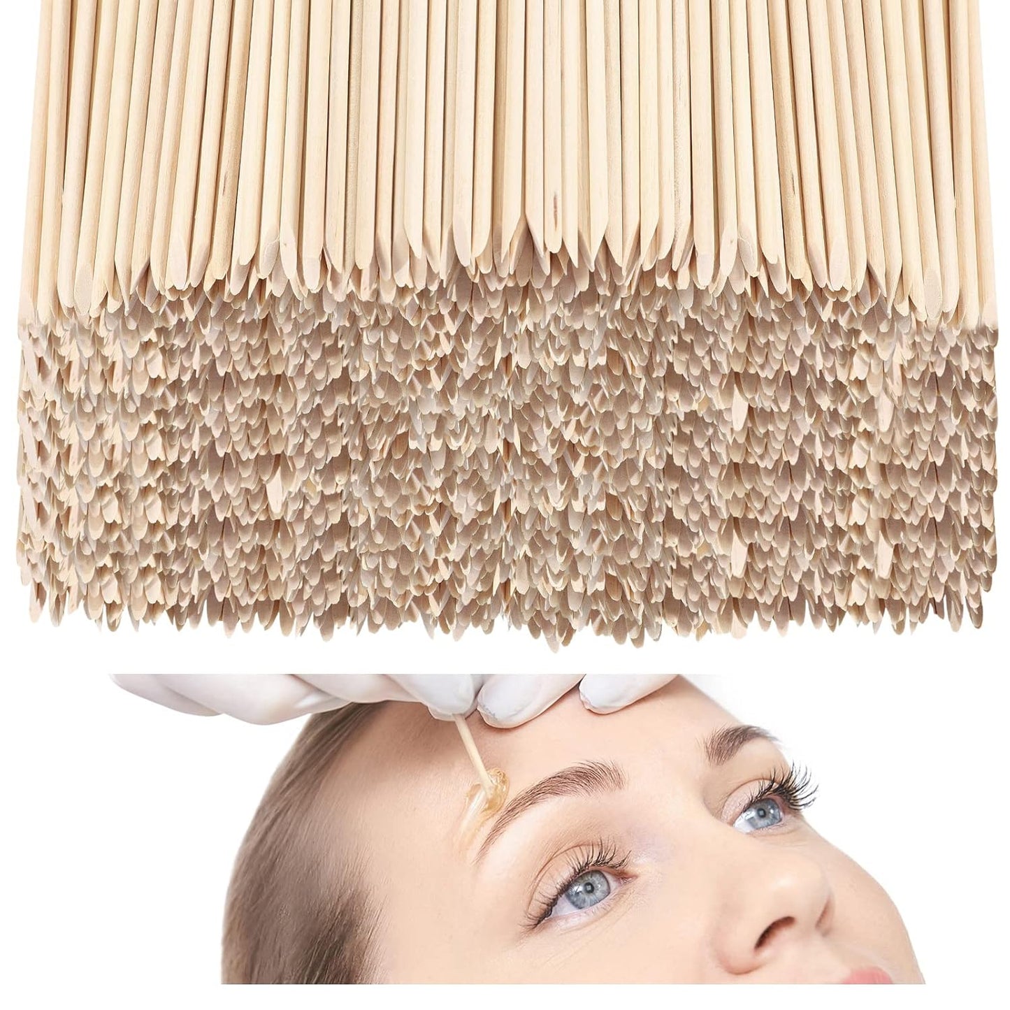 Mini Wooden Wax Applicator Sticks - Perfect for Eyebrow, Lip & Nose Hair Removal | 2400 Pieces for Smooth Skin