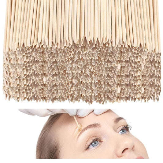 Mini Wooden Wax Applicator Sticks - Perfect for Eyebrow, Lip & Nose Hair Removal | 2400 Pieces for Smooth Skin